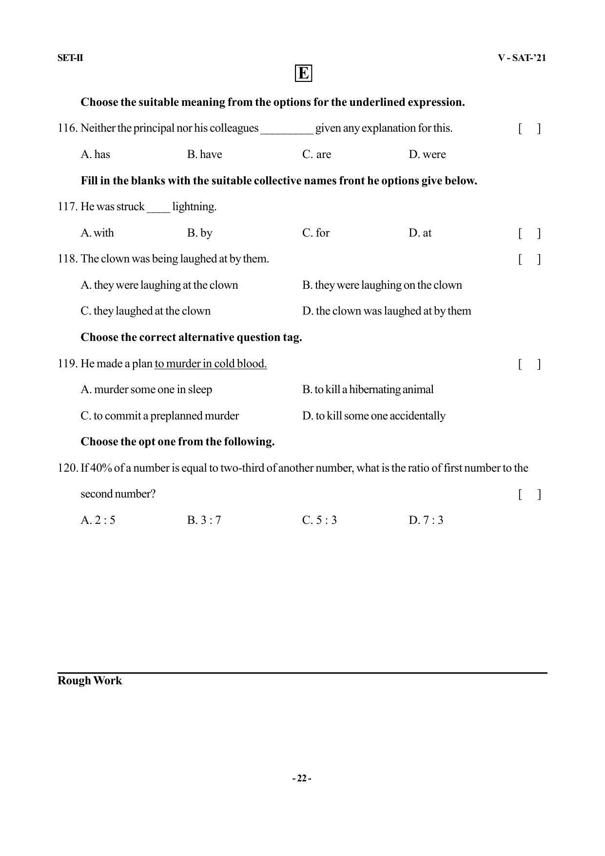 VSAT Exam BIPC Sample Question Paper - Page 22