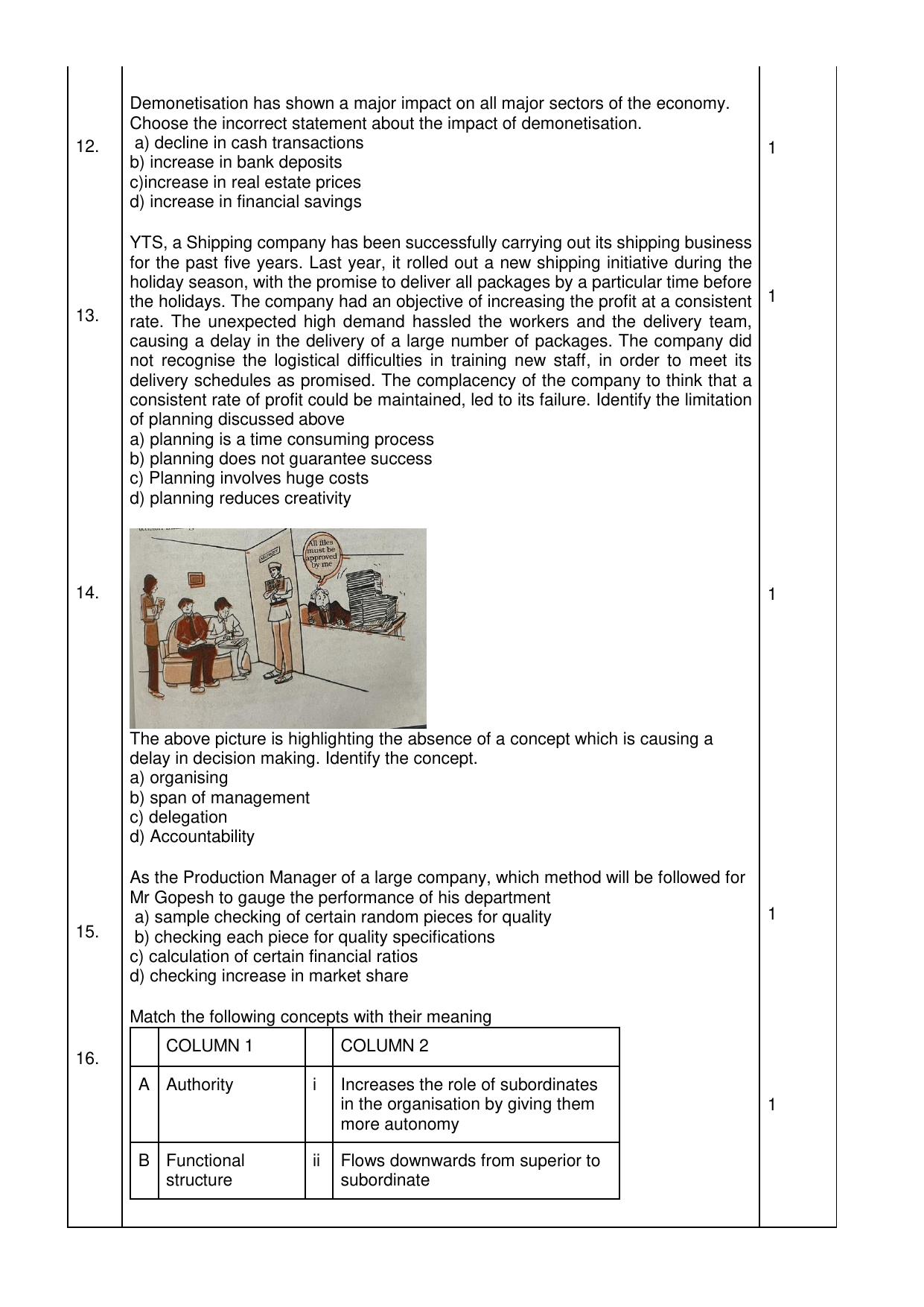 CBSE Class 12 Business Studies SET 2 Practice Questions 2023-24 - Page 4