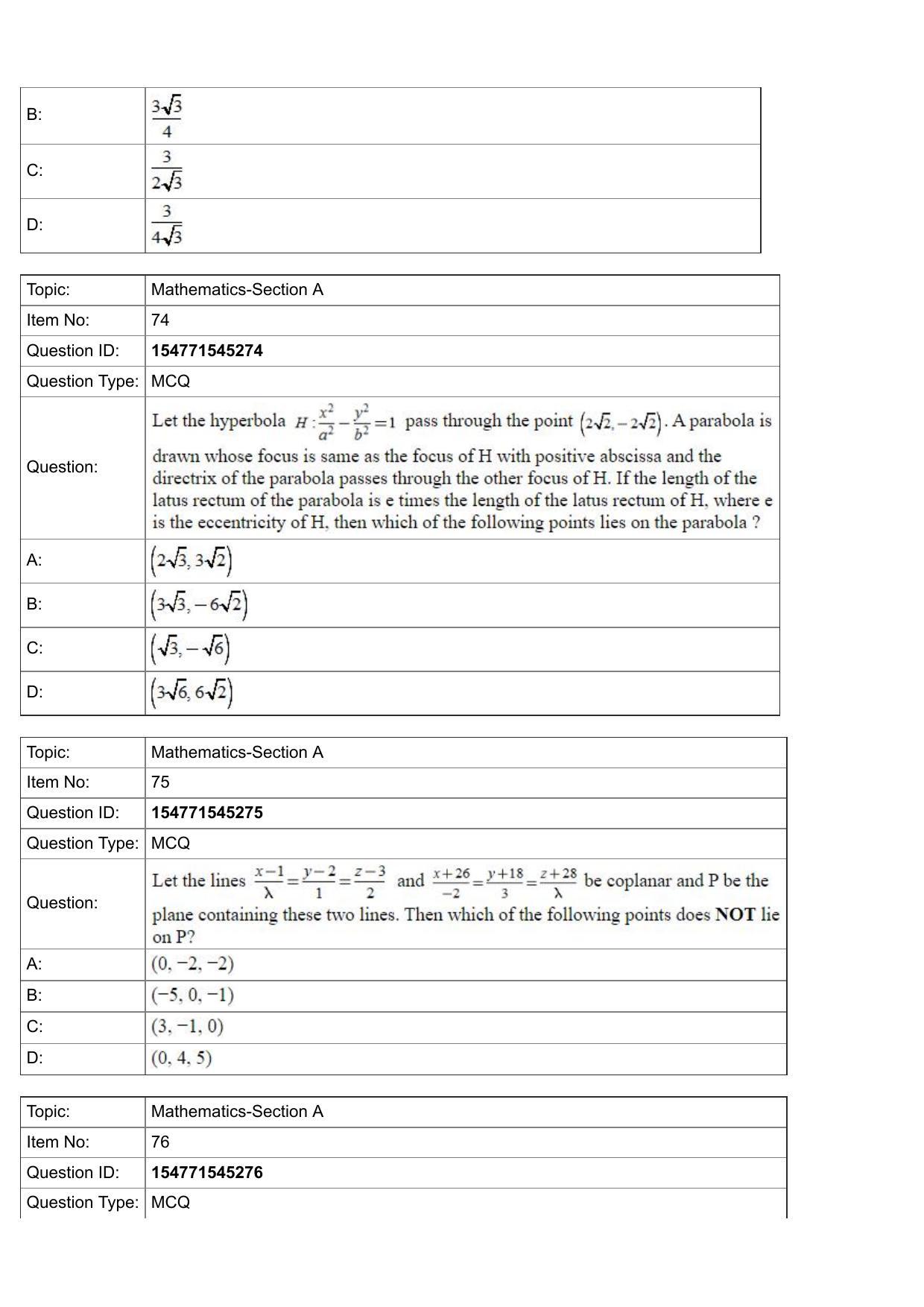 JEE Mains 2022: BTech English (Shift 2) 28-07-2022 Question Paper - Page 28