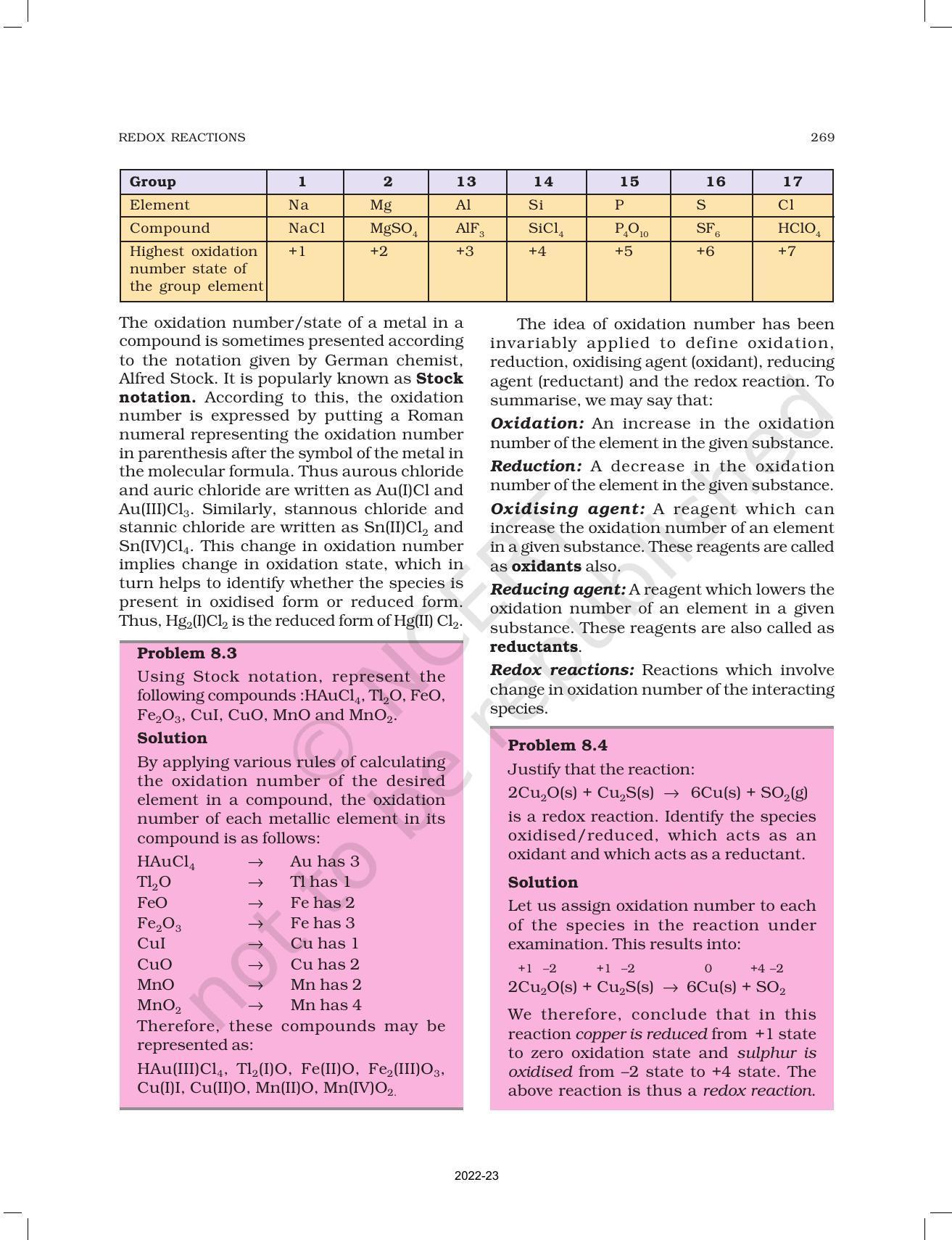 NCERT Book for Class 11 Chemistry Chapter 8 Redox Reactions - Page 7