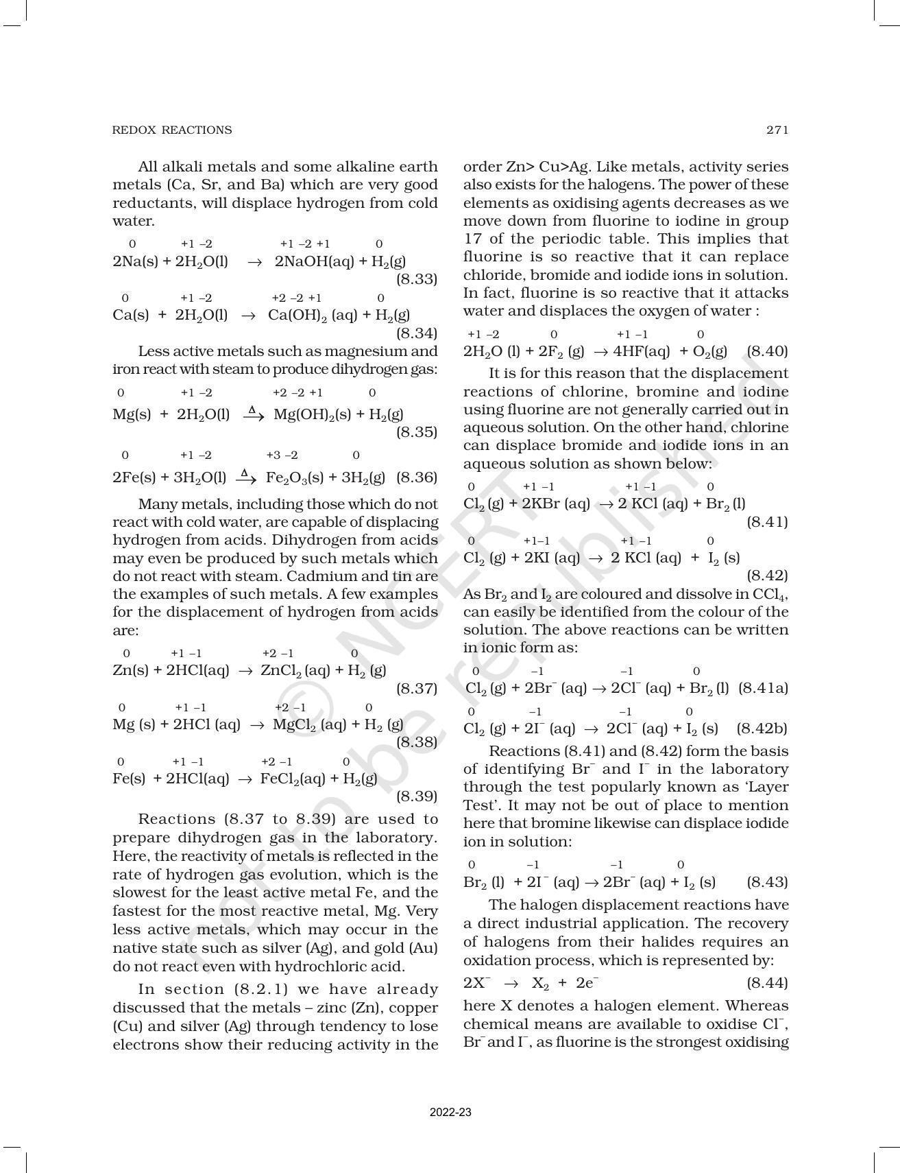 NCERT Book for Class 11 Chemistry Chapter 8 Redox Reactions - Page 9