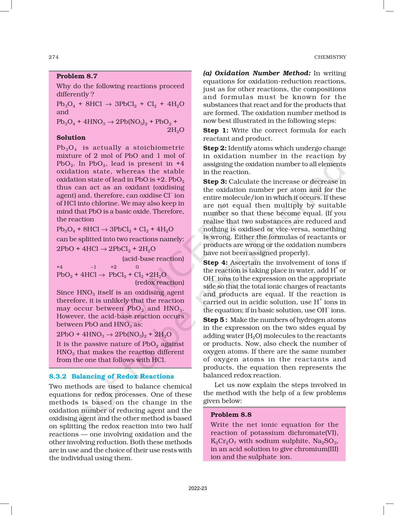 NCERT Book for Class 11 Chemistry Chapter 8 Redox Reactions - Page 12