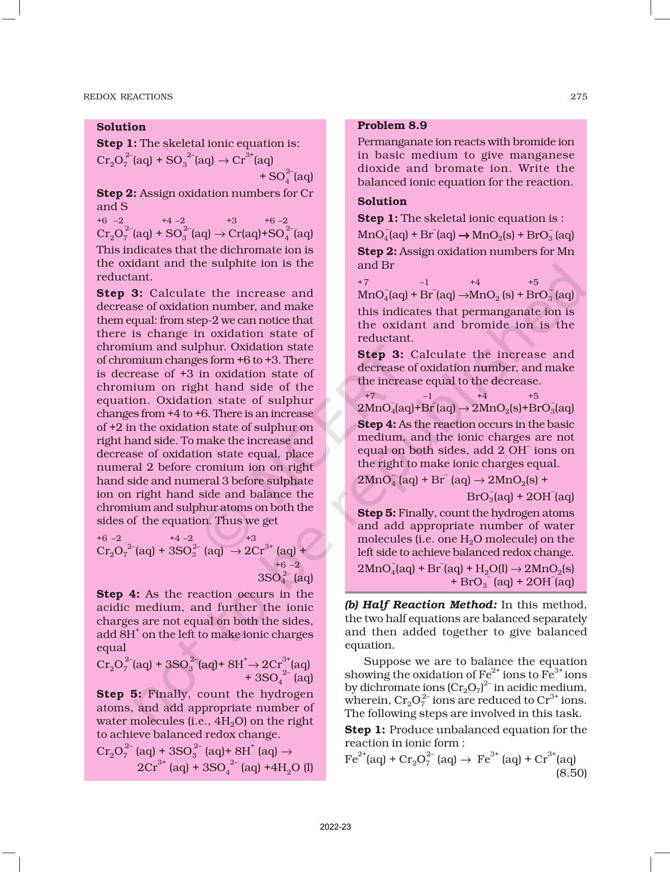 NCERT Book for Class 11 Chemistry Chapter 8 Redox Reactions - Page 13