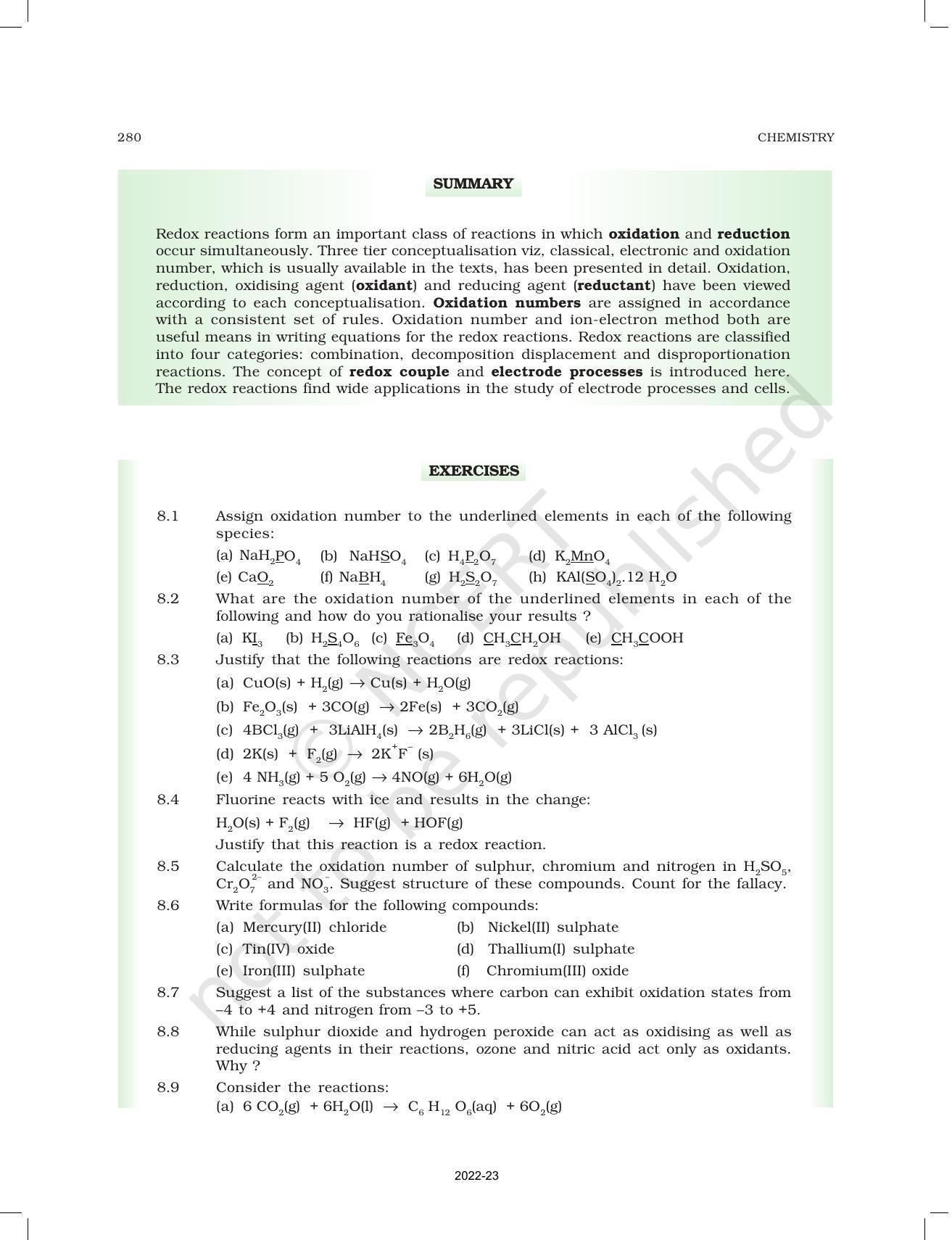 NCERT Book for Class 11 Chemistry Chapter 8 Redox Reactions - Page 18
