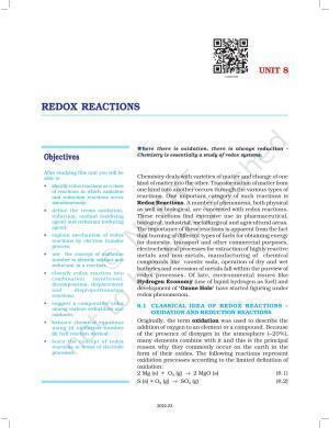 NCERT Book for Class 11 Chemistry Chapter 8 Redox Reactions
