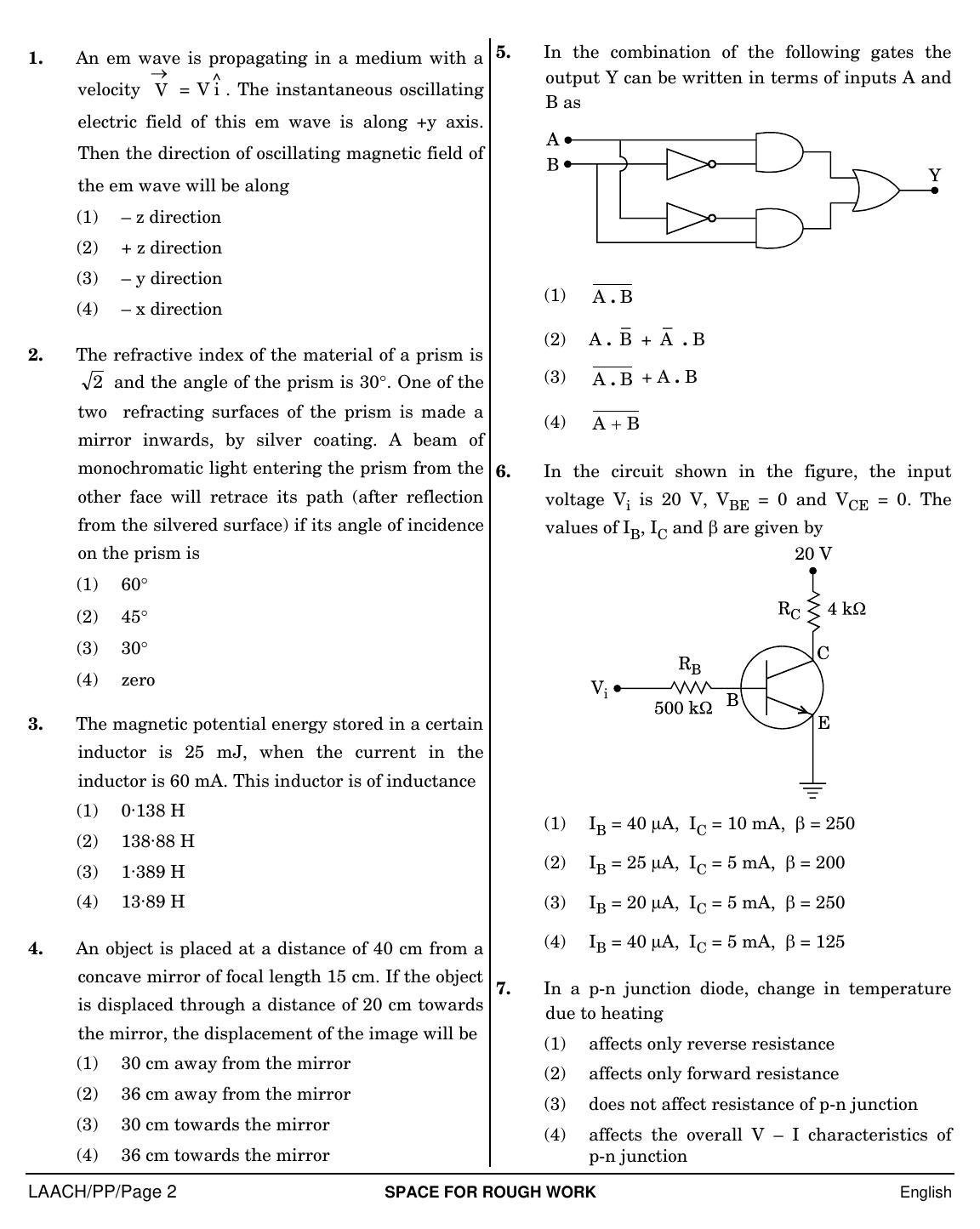 NEET English PP 2019 Question Paper - Page 2