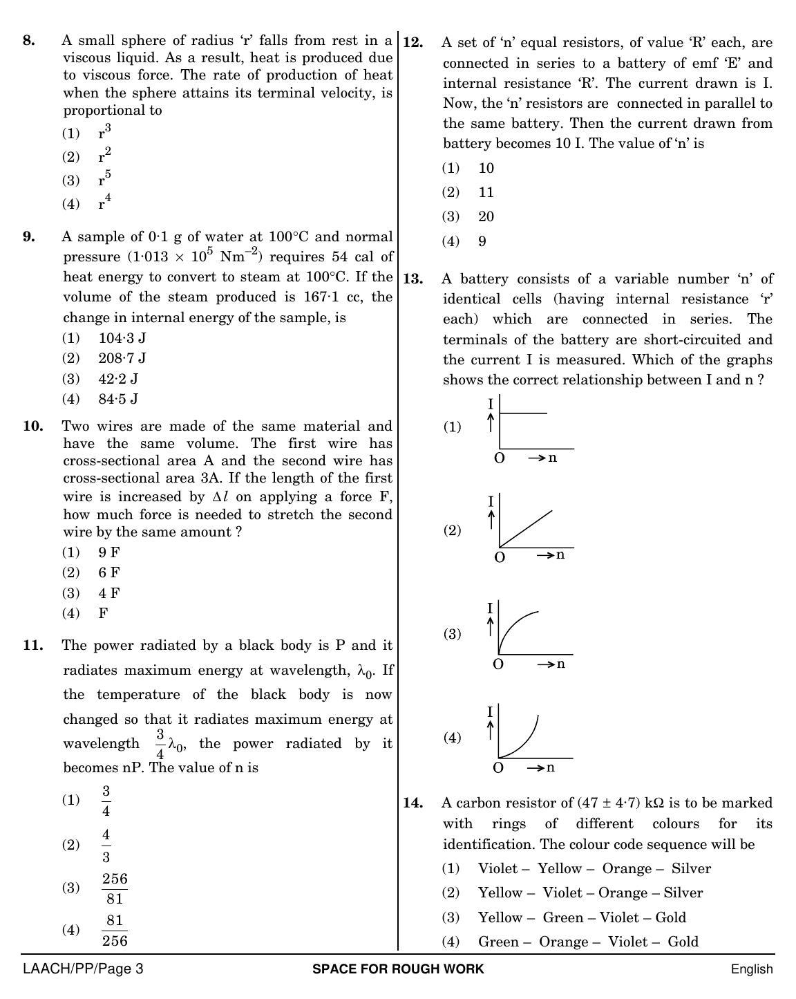 NEET English PP 2019 Question Paper - Page 3