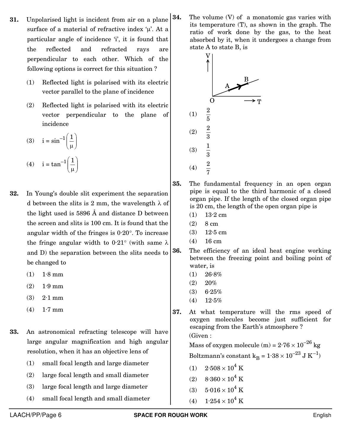 NEET English PP 2019 Question Paper - Page 6