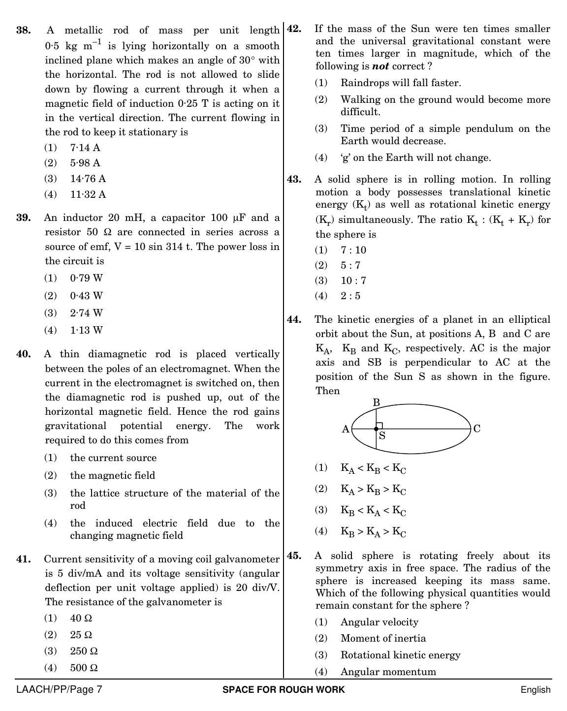 NEET English PP 2019 Question Paper - Page 7