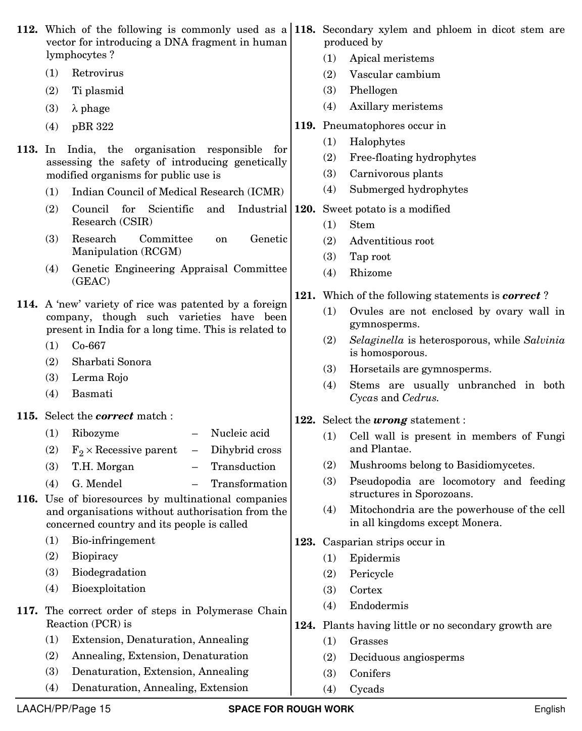 NEET English PP 2019 Question Paper - Page 15