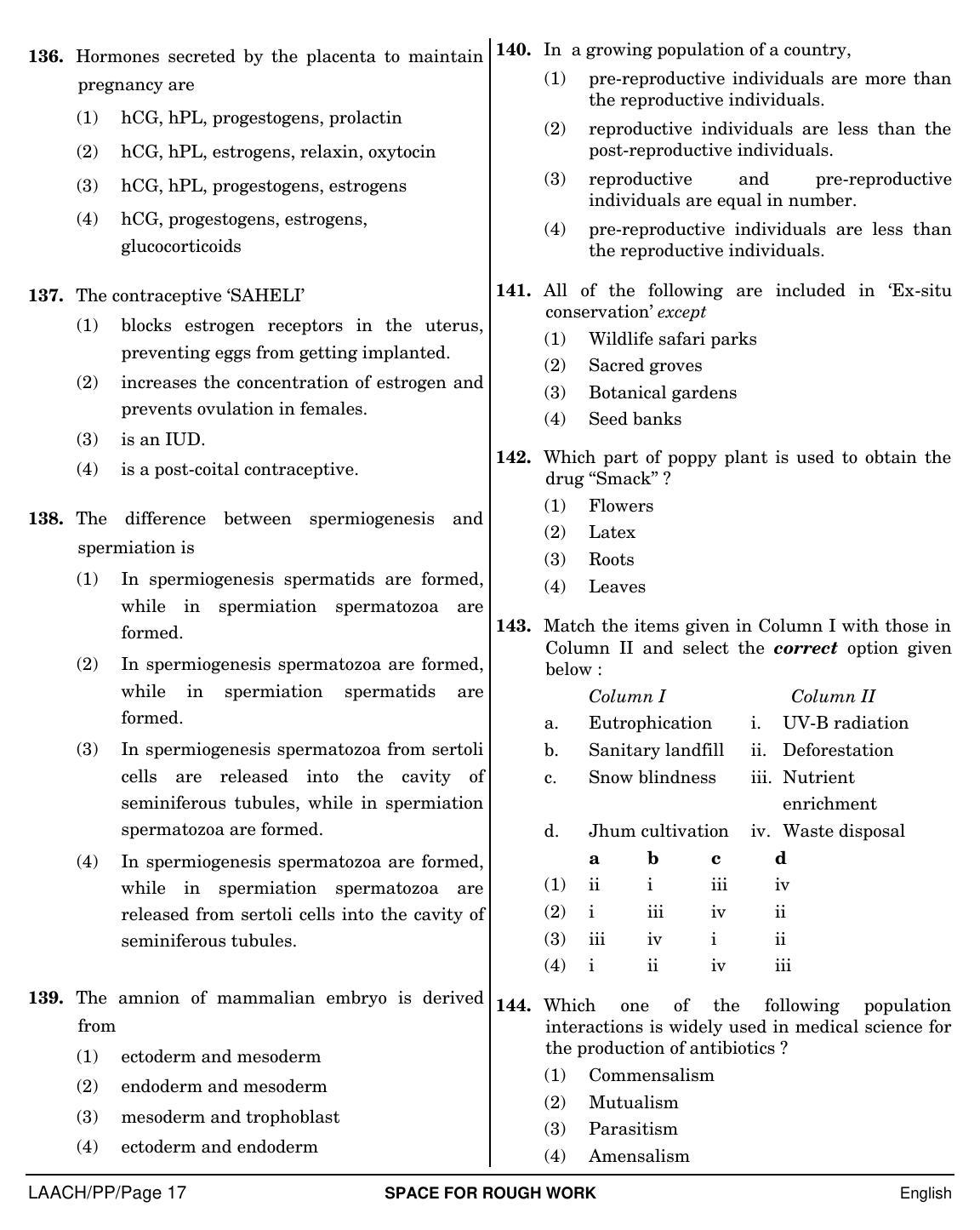 NEET English PP 2019 Question Paper - Page 17