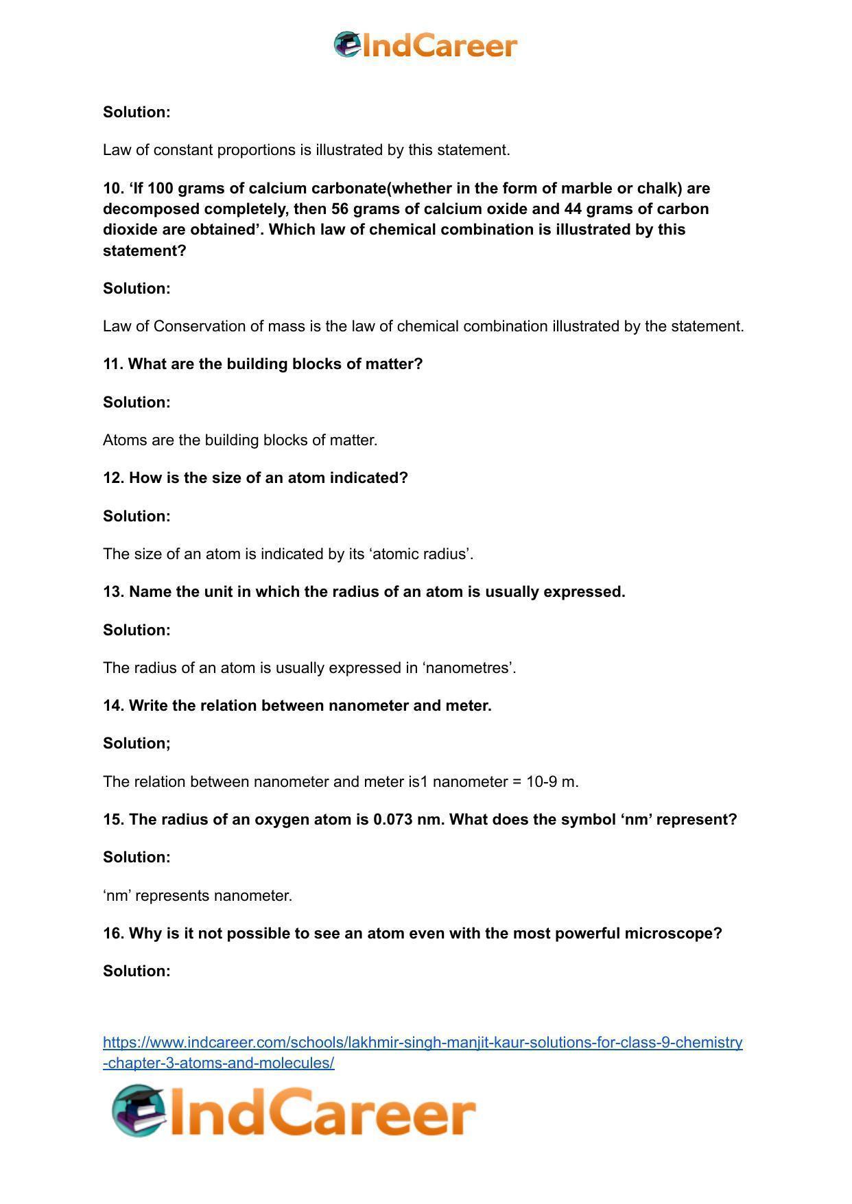 Lakhmir Singh Manjit Kaur  Solutions for Class 9 Chemistry: Chapter 3- Atoms and Molecules - Page 4