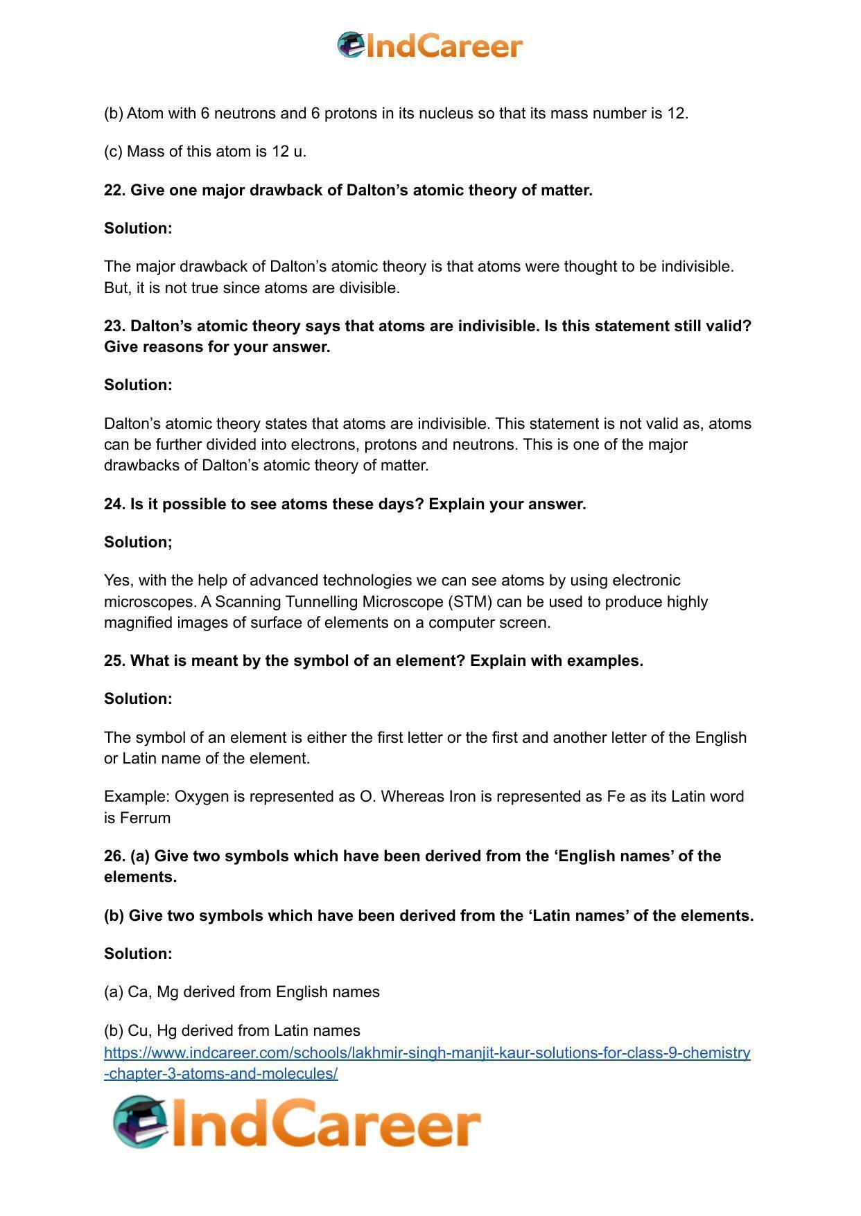 Lakhmir Singh Manjit Kaur  Solutions for Class 9 Chemistry: Chapter 3- Atoms and Molecules - Page 6