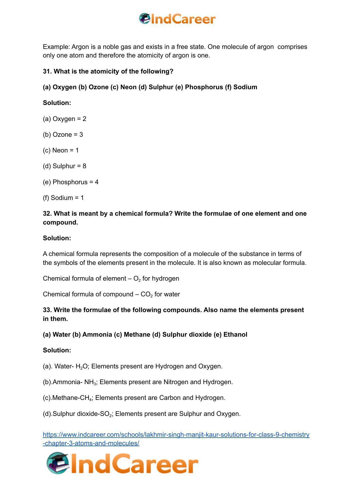 Lakhmir Singh Manjit Kaur  Solutions for Class 9 Chemistry: Chapter 3- Atoms and Molecules - Page 8