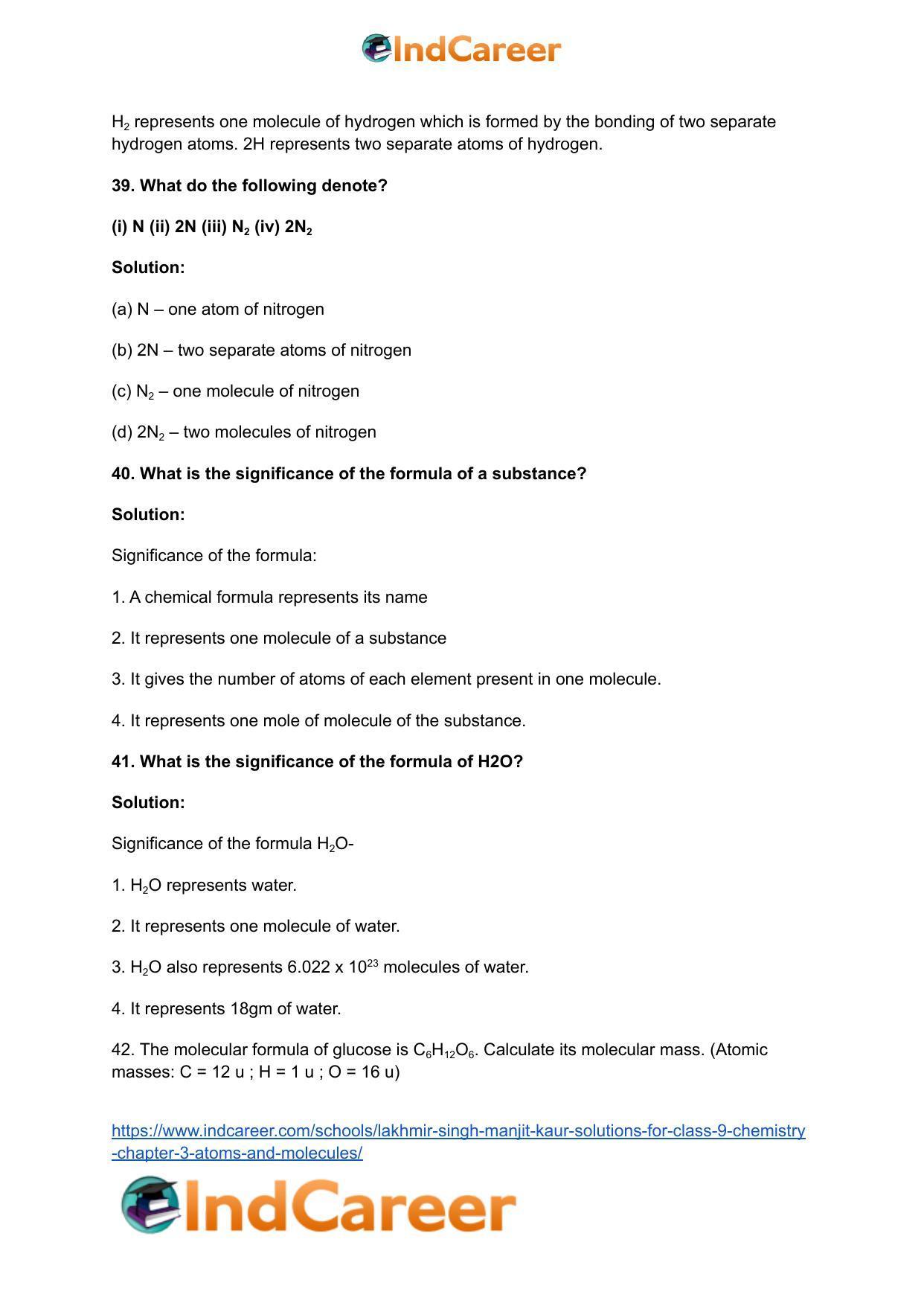 Lakhmir Singh Manjit Kaur  Solutions for Class 9 Chemistry: Chapter 3- Atoms and Molecules - Page 10
