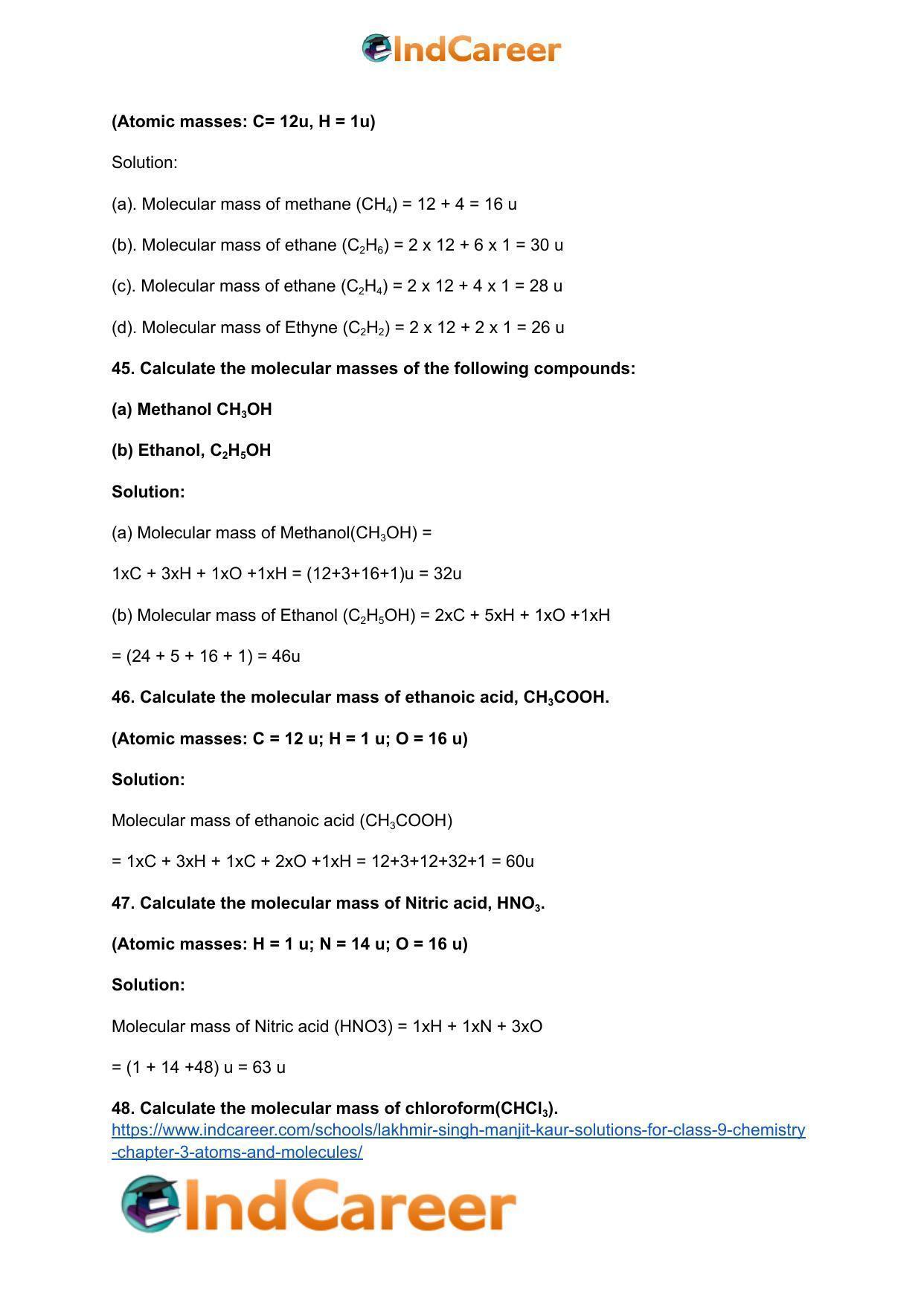Lakhmir Singh Manjit Kaur  Solutions for Class 9 Chemistry: Chapter 3- Atoms and Molecules - Page 12