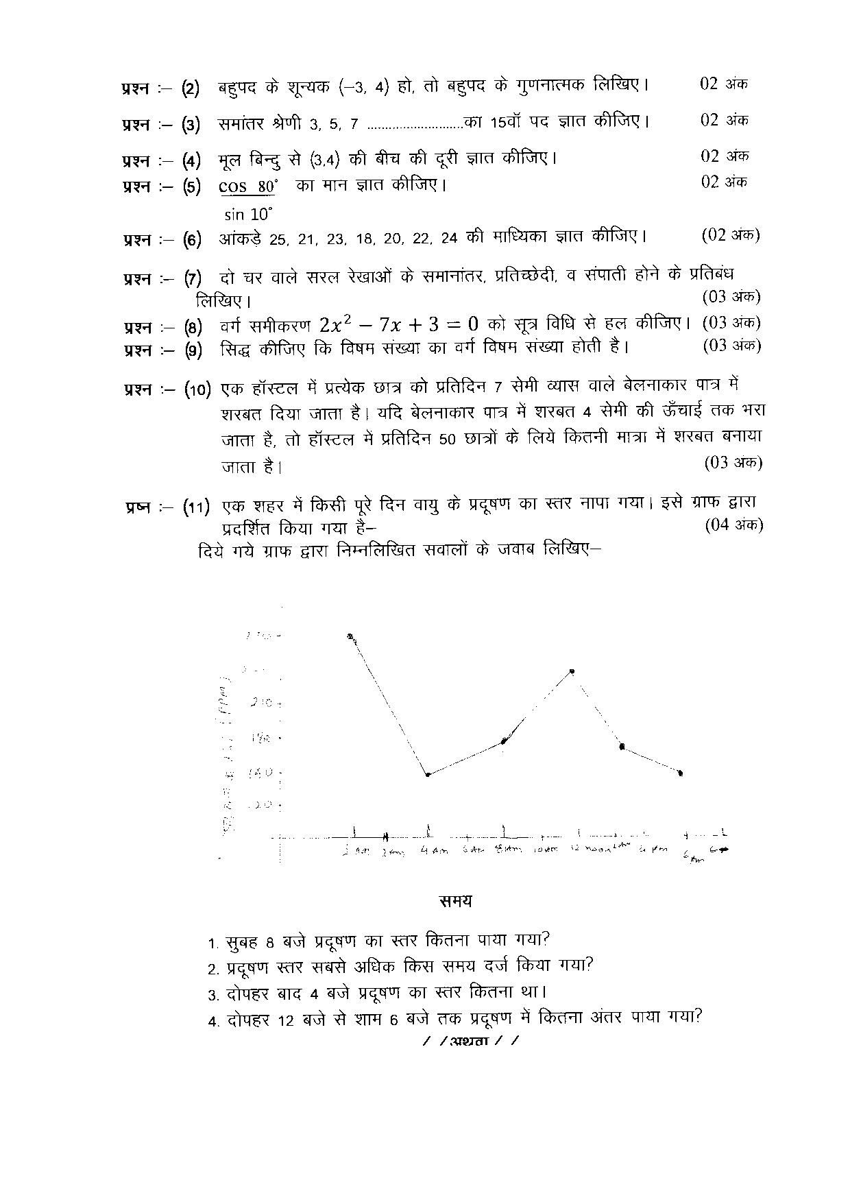 CGBSE Class 10 Sample Paper for Maths (old) - Page 3
