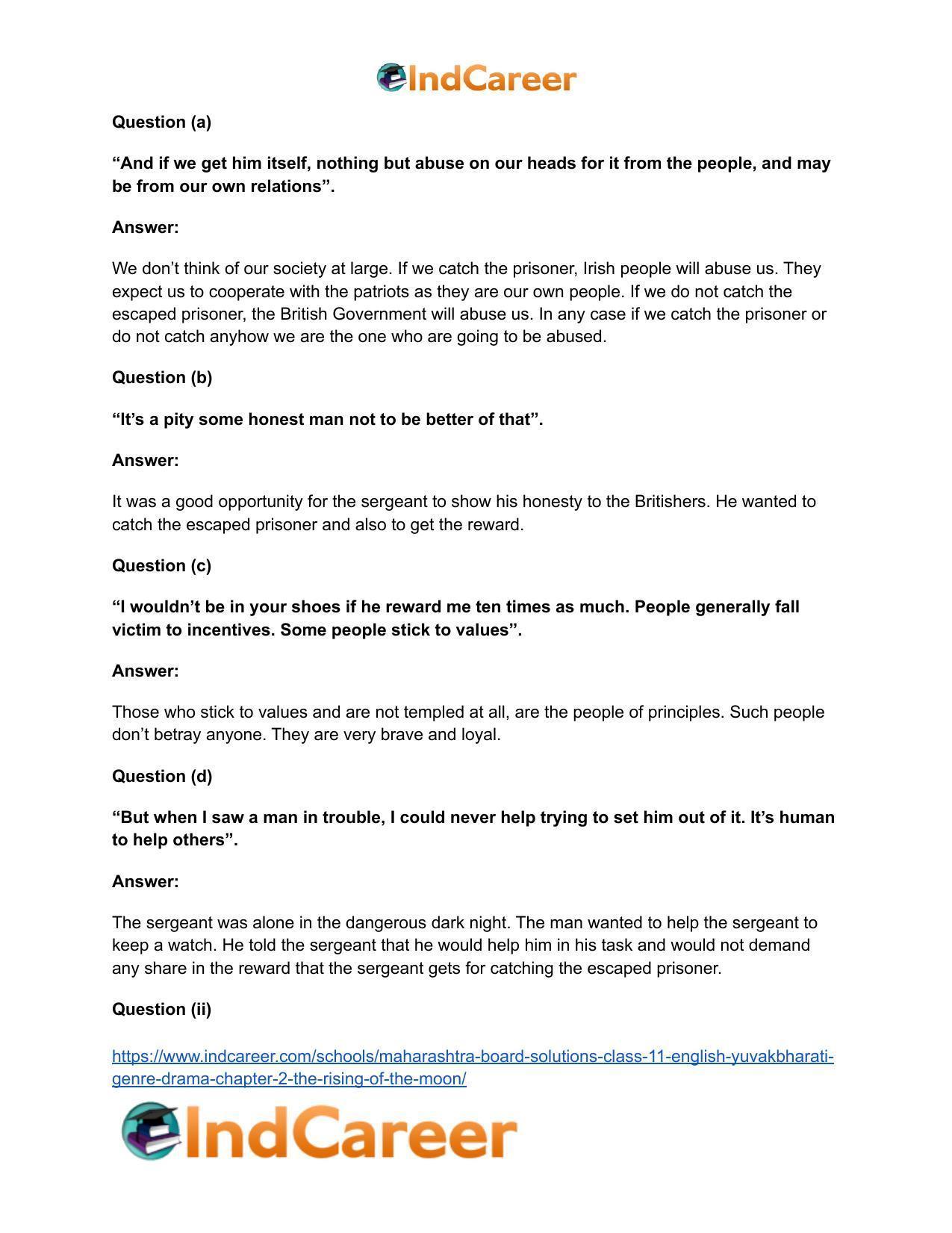 Maharashtra Board Solutions Class 11-English Yuvakbharati (Genre-Drama): Chapter 2- The Rising of the Moon - Page 4