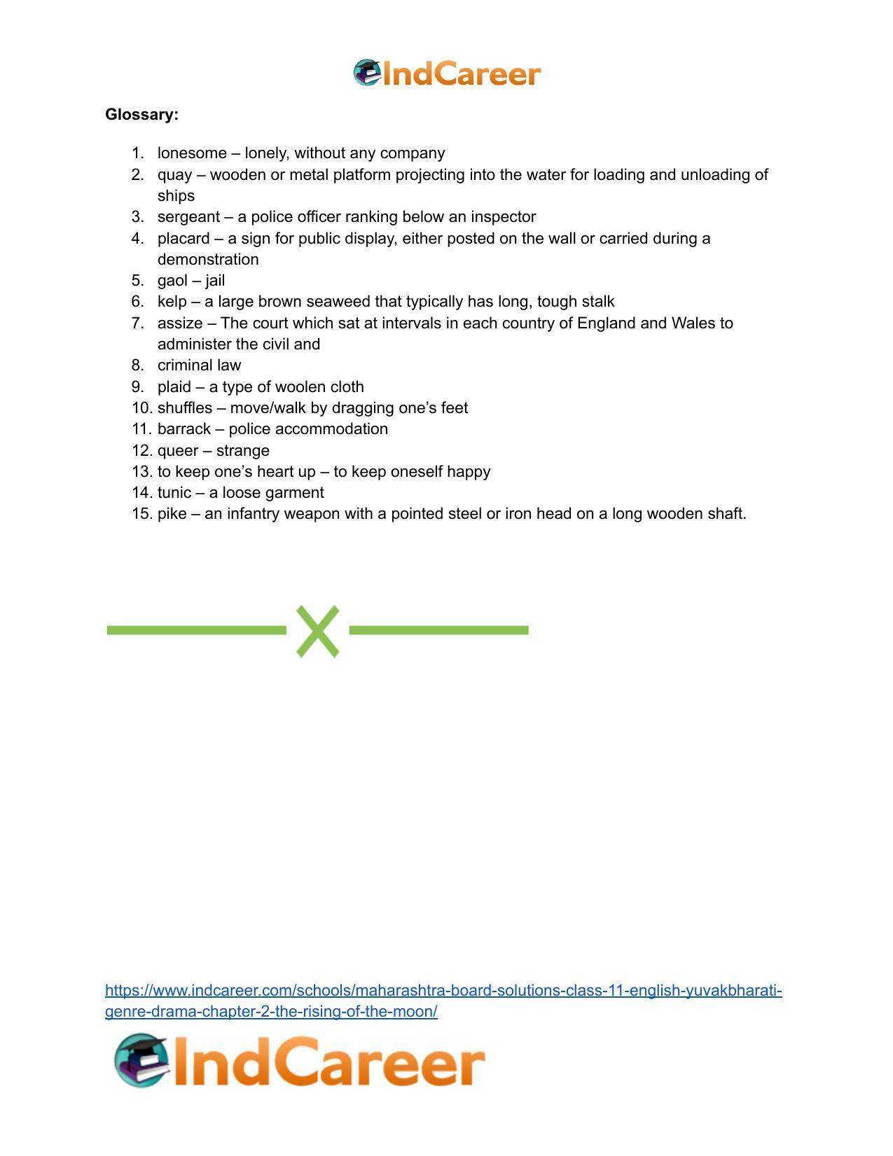 Maharashtra Board Solutions Class 11-English Yuvakbharati (Genre-Drama): Chapter 2- The Rising of the Moon - Page 11