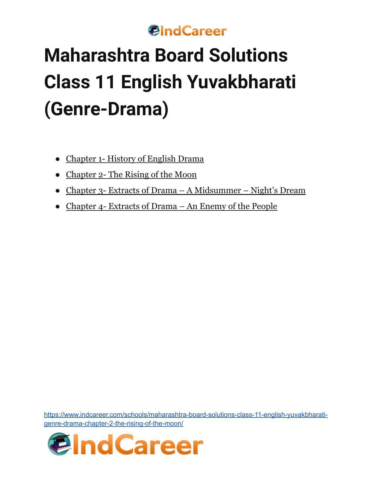 Maharashtra Board Solutions Class 11-English Yuvakbharati (Genre-Drama): Chapter 2- The Rising of the Moon - Page 12
