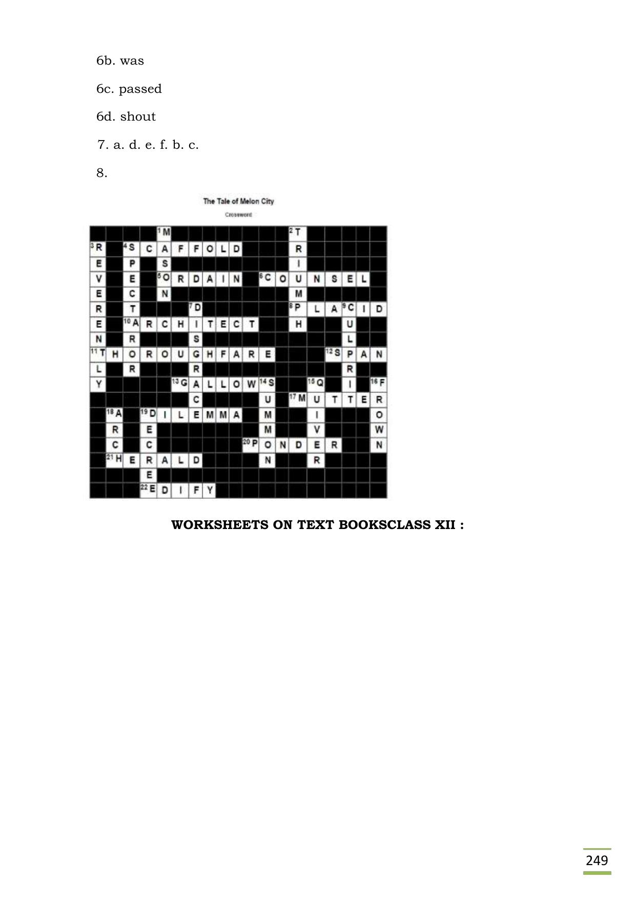 CBSE Worksheets for Class 11 English Tale of Melon City questions answers - Page 5