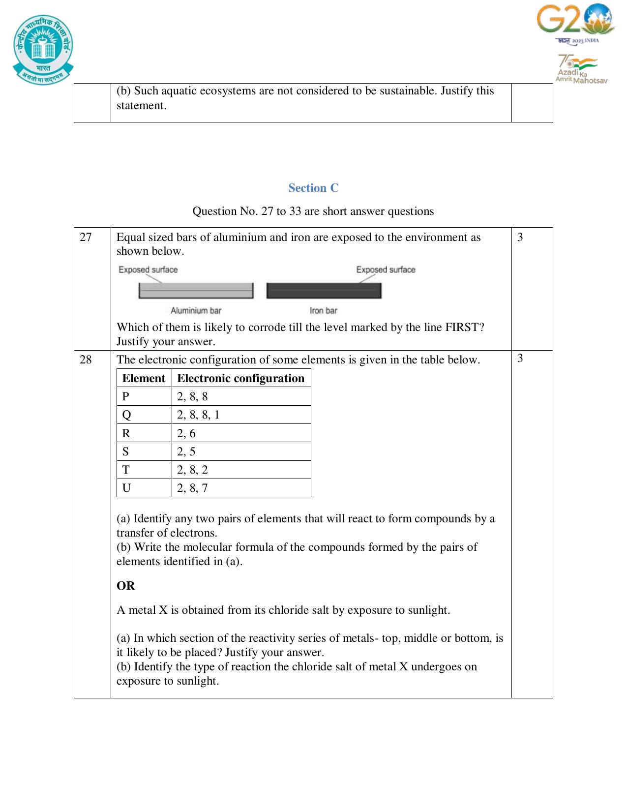 CBSE Class 10 Science Set 1 Practice Questions 2023-24 - Page 9