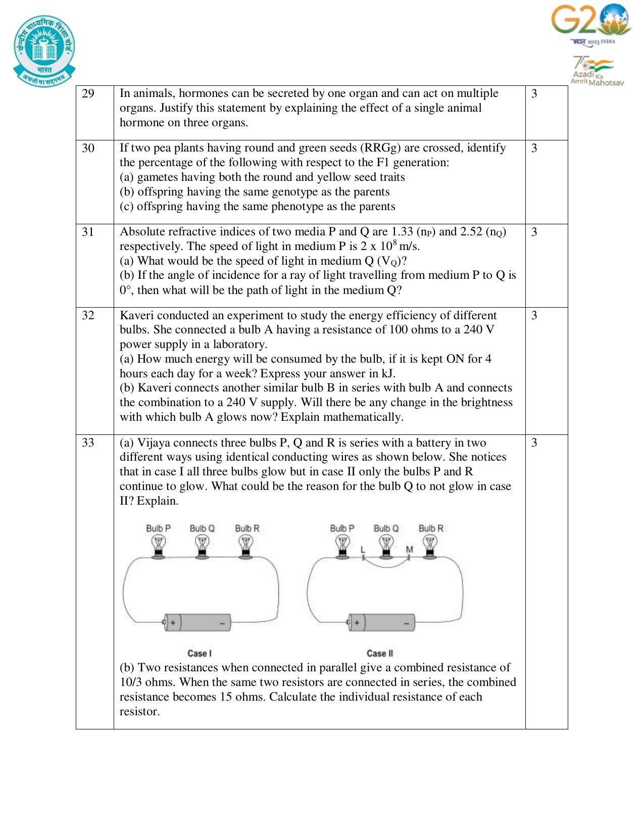 CBSE Class 10 Science Set 1 Practice Questions 2023-24 - Page 10