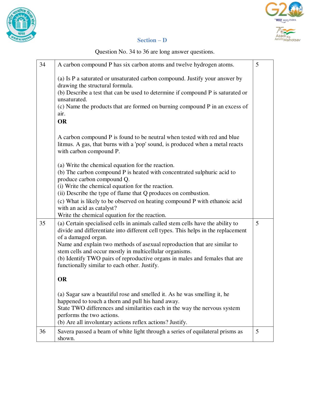 CBSE Class 10 Science Set 1 Practice Questions 2023-24 - Page 11