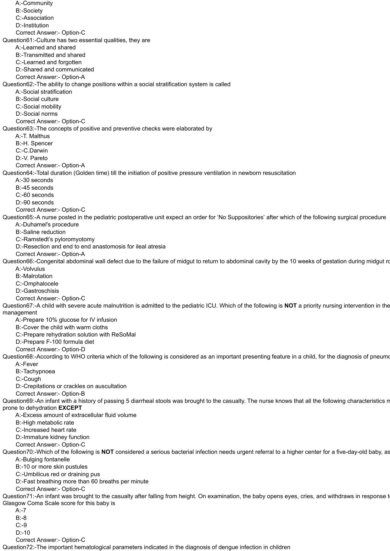 Kerala PG Nursing 2021 Question Paper with Answer Key - Page 6