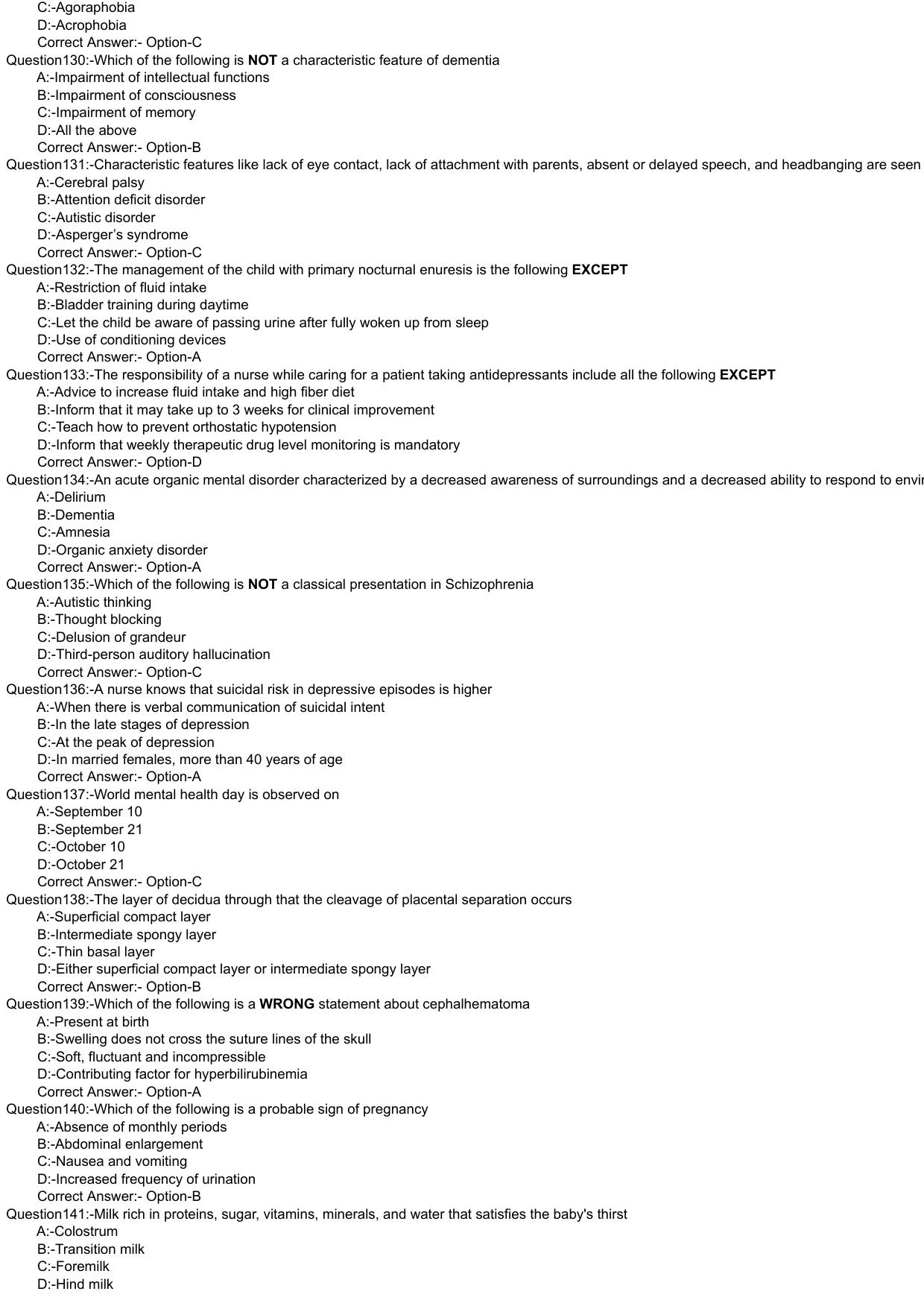Kerala PG Nursing 2021 Question Paper with Answer Key - Page 12