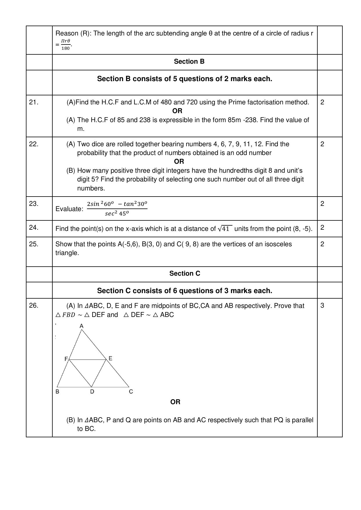 CBSE Class 10 Mathematics (Standard) Sample Paper 2025 - Page 4