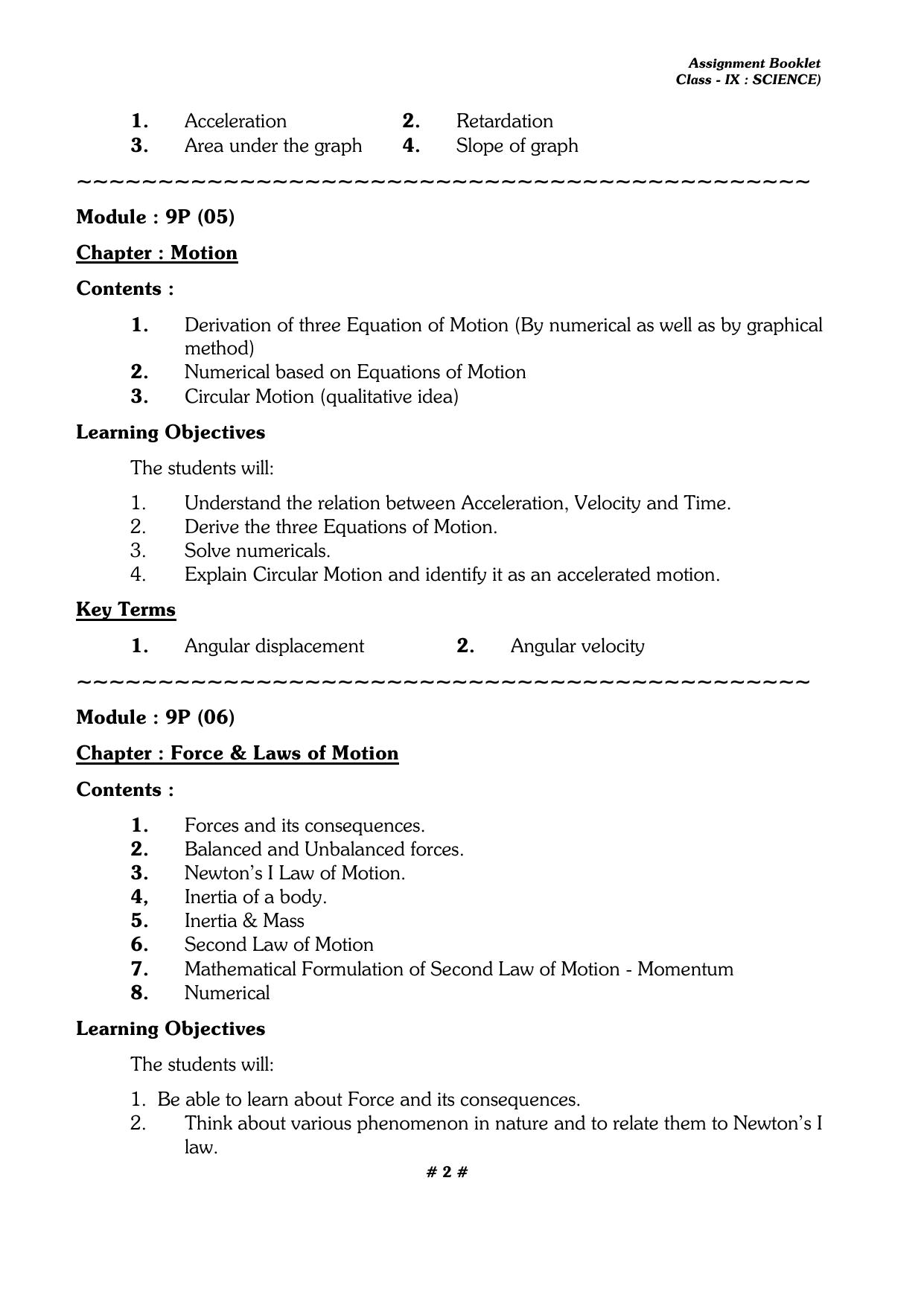 CBSE Worksheets for Class 9 Physics All Chapters Assignments - Page 2