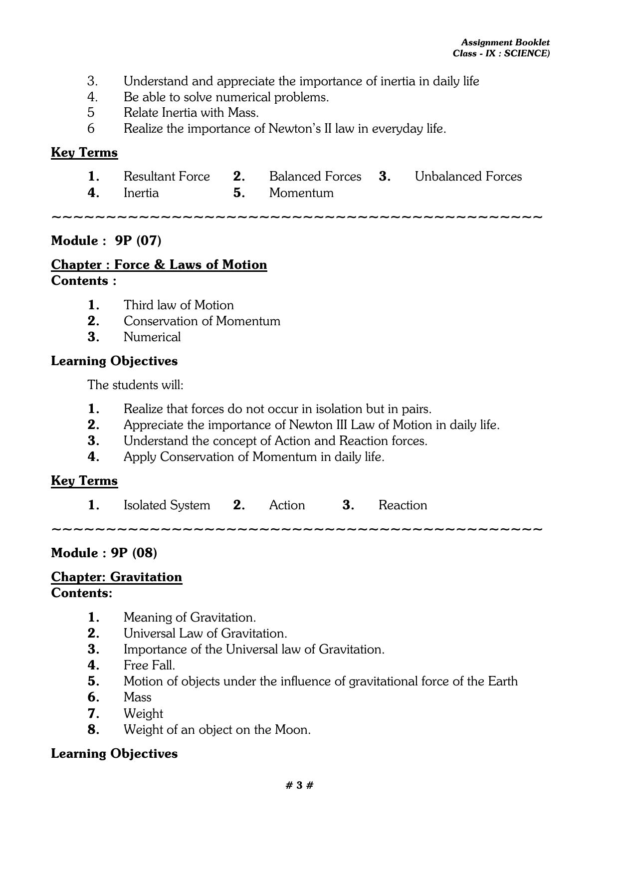 CBSE Worksheets for Class 9 Physics All Chapters Assignments - Page 3