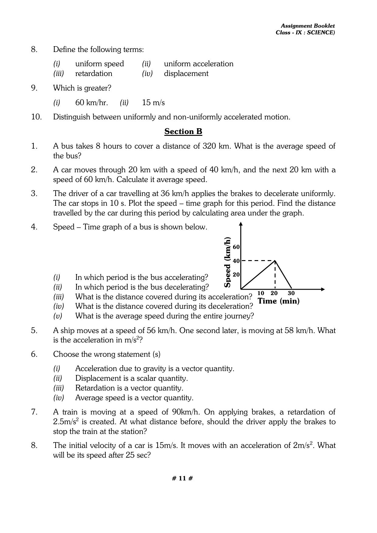 CBSE Worksheets for Class 9 Physics All Chapters Assignments - Page 11