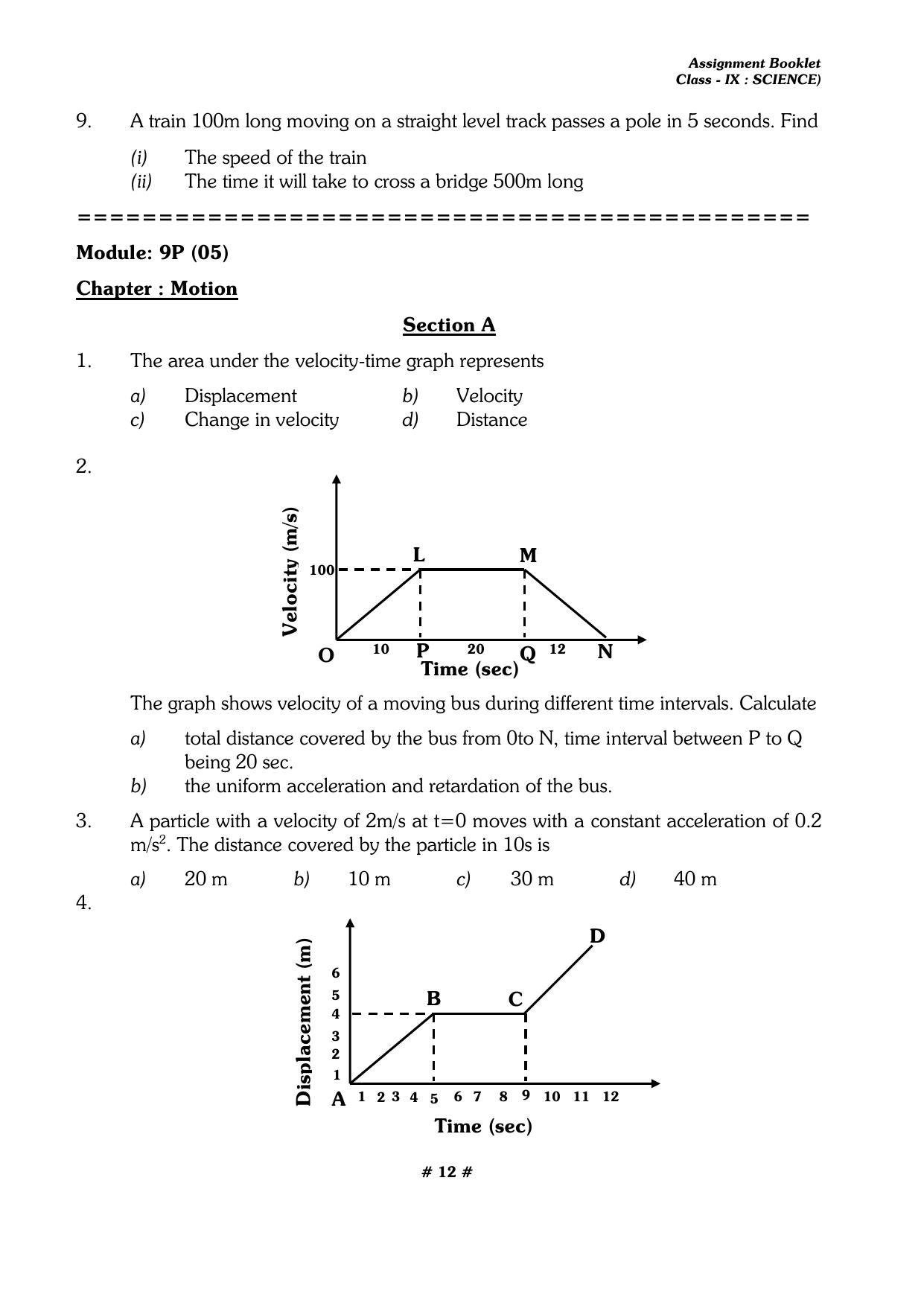 CBSE Worksheets for Class 9 Physics All Chapters Assignments - Page 12