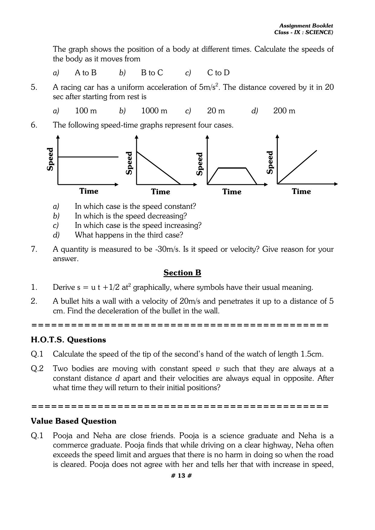 CBSE Worksheets for Class 9 Physics All Chapters Assignments - Page 13