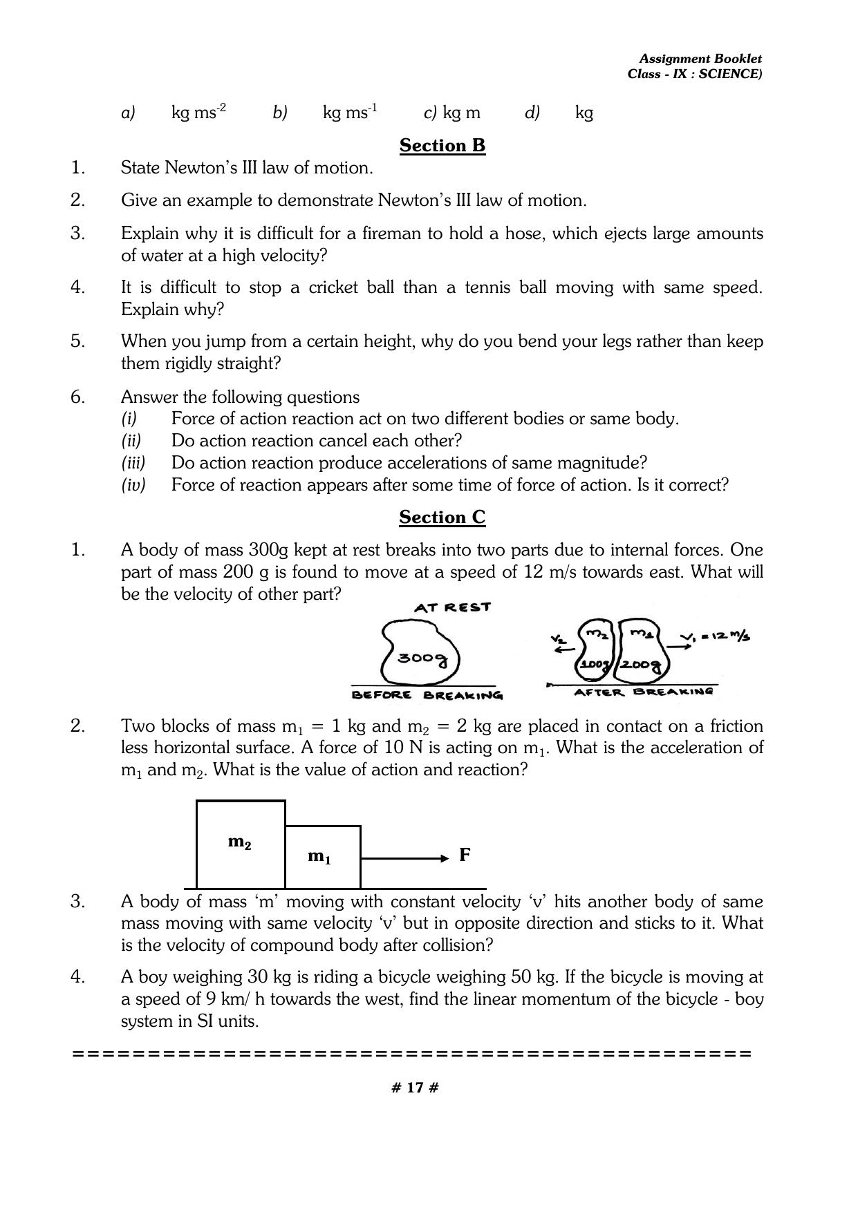 CBSE Worksheets for Class 9 Physics All Chapters Assignments - Page 17