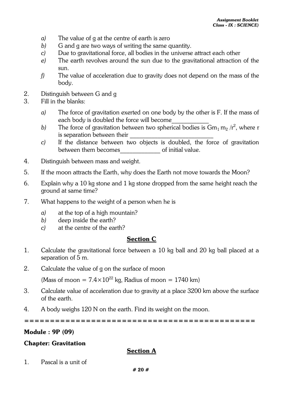 CBSE Worksheets for Class 9 Physics All Chapters Assignments - Page 20