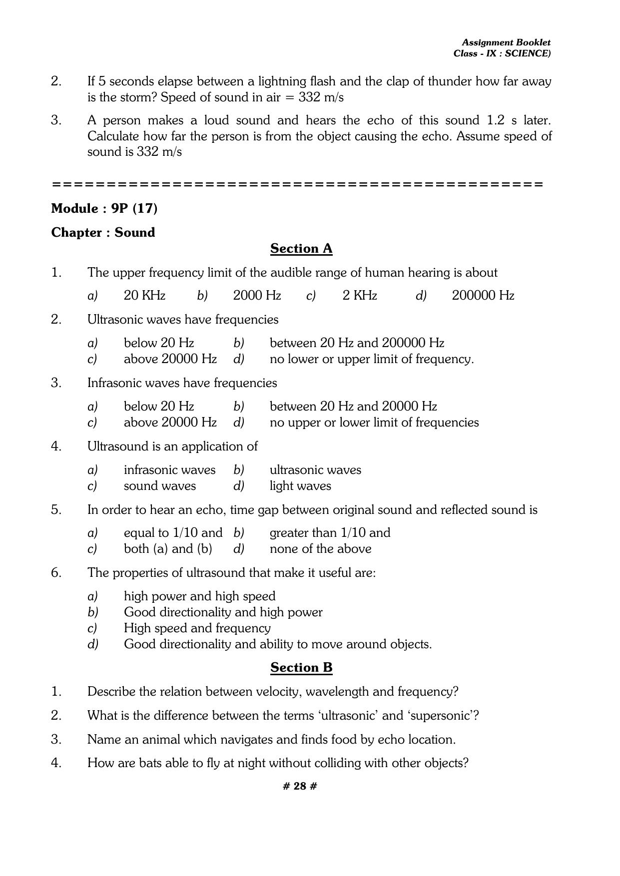 CBSE Worksheets for Class 9 Physics All Chapters Assignments - Page 28