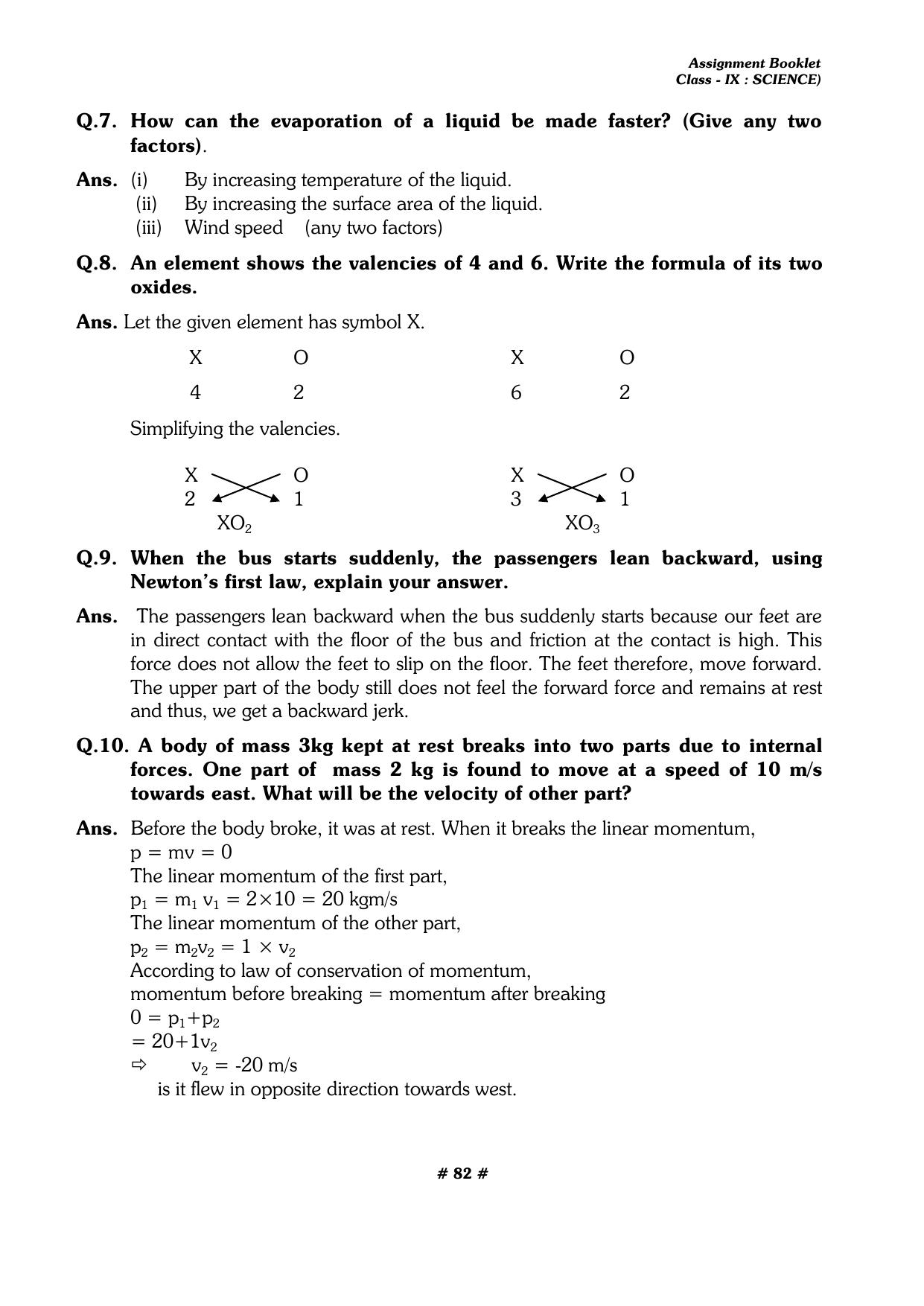 CBSE Worksheets for Class 9 Physics All Chapters Assignments - Page 82