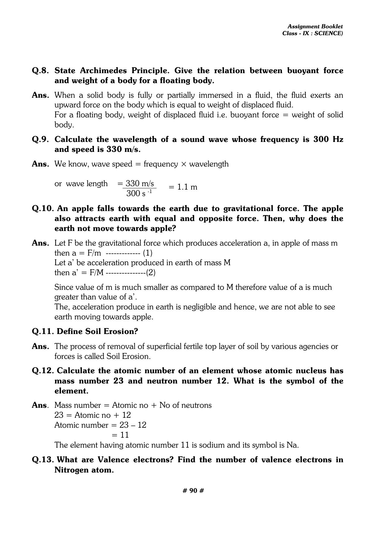 CBSE Worksheets for Class 9 Physics All Chapters Assignments - Page 90