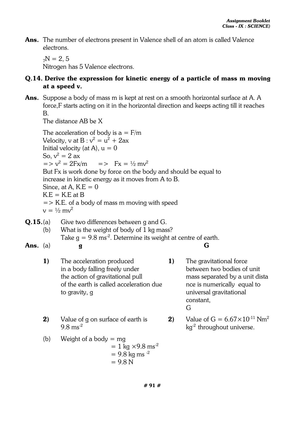 CBSE Worksheets for Class 9 Physics All Chapters Assignments - Page 91