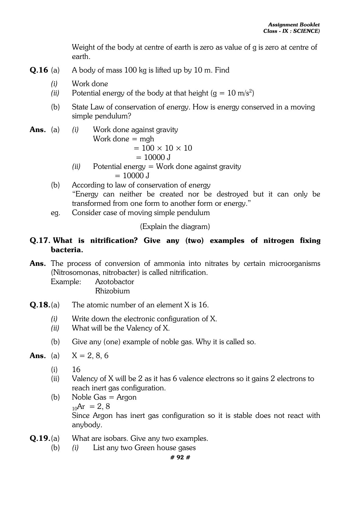 CBSE Worksheets for Class 9 Physics All Chapters Assignments - Page 92