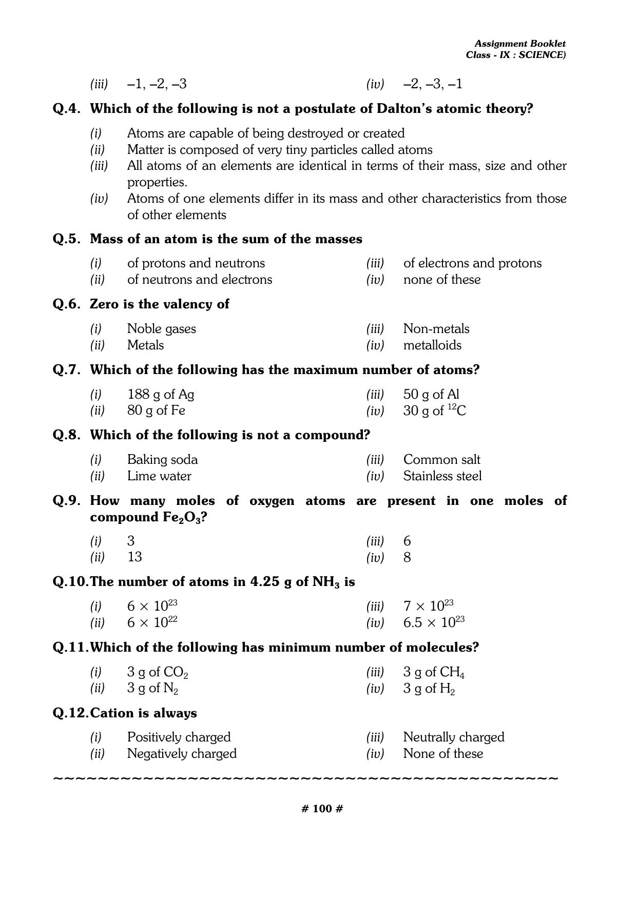 CBSE Worksheets for Class 9 Physics All Chapters Assignments - Page 100
