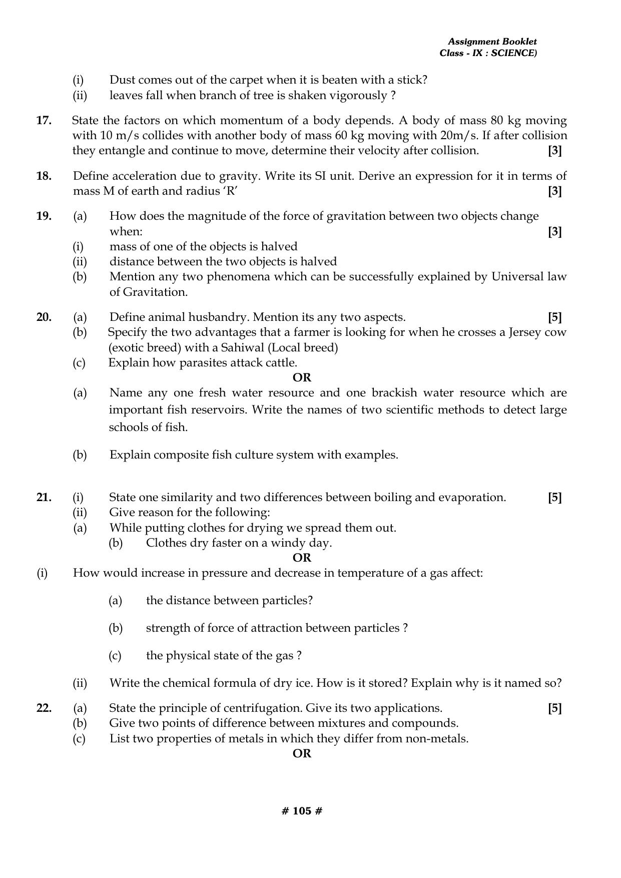 CBSE Worksheets for Class 9 Physics All Chapters Assignments - Page 105