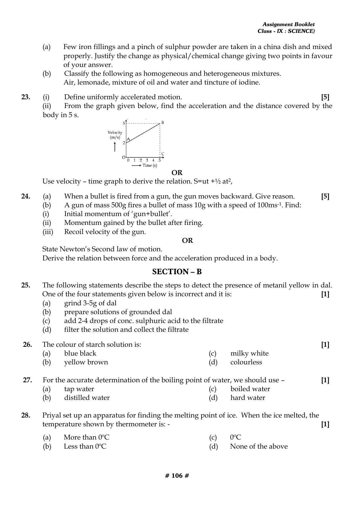 CBSE Worksheets for Class 9 Physics All Chapters Assignments - Page 106