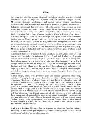 ISI Admission Test JRF in Biological Science Syllabus