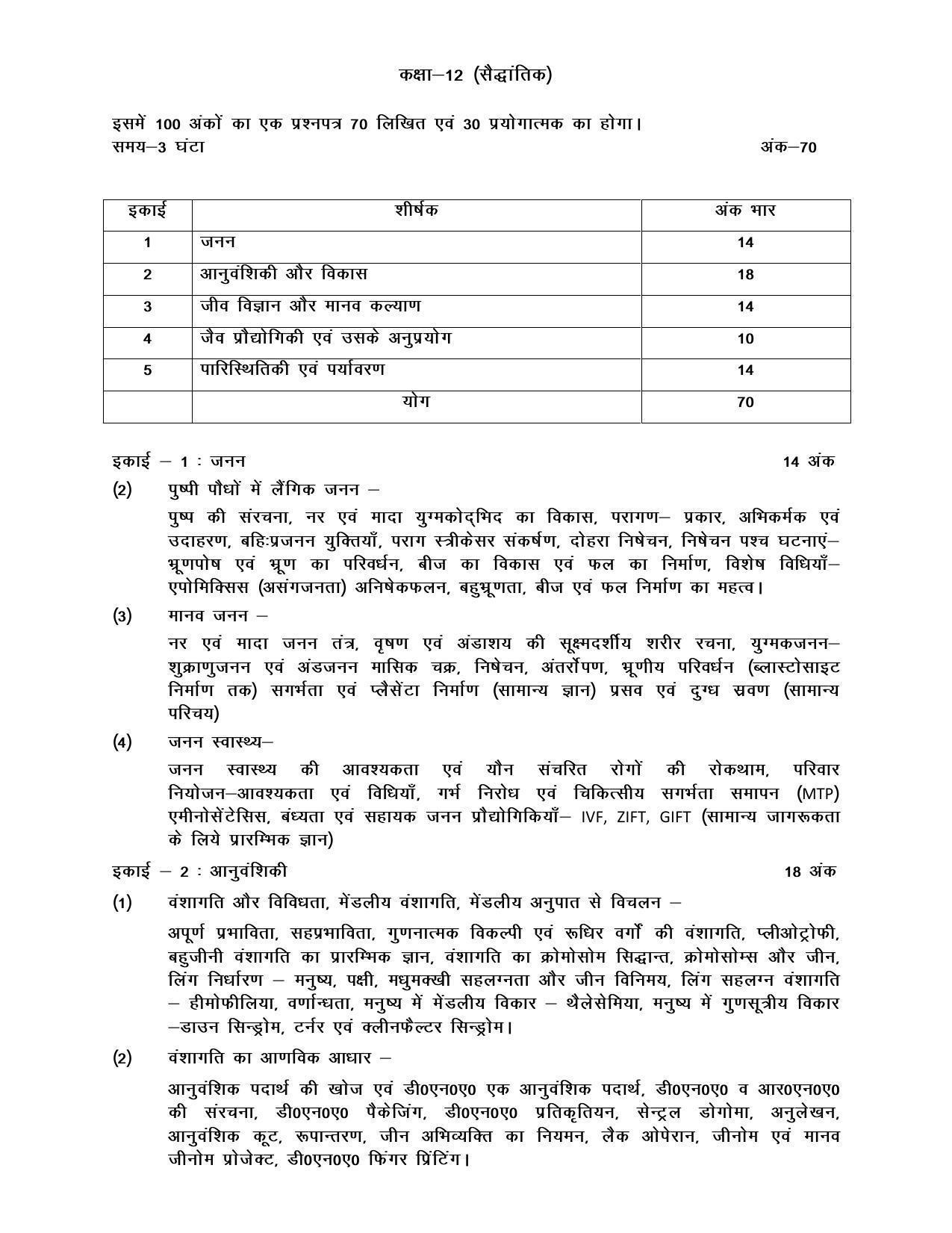 UP Board Class 12 Syllabus Biology - Page 2