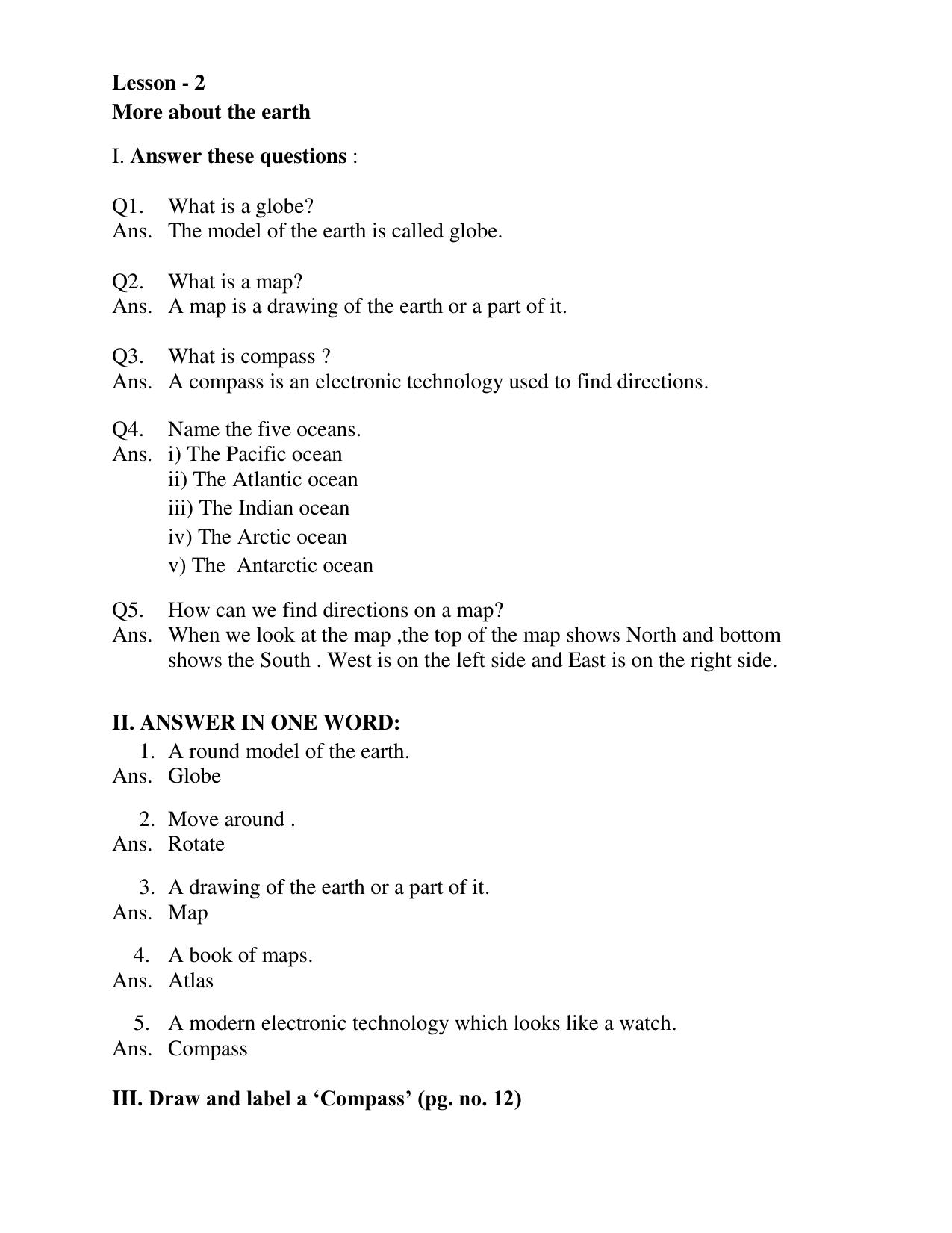 Worksheet for Class 3 Social Science Assignment 2 - Page 2