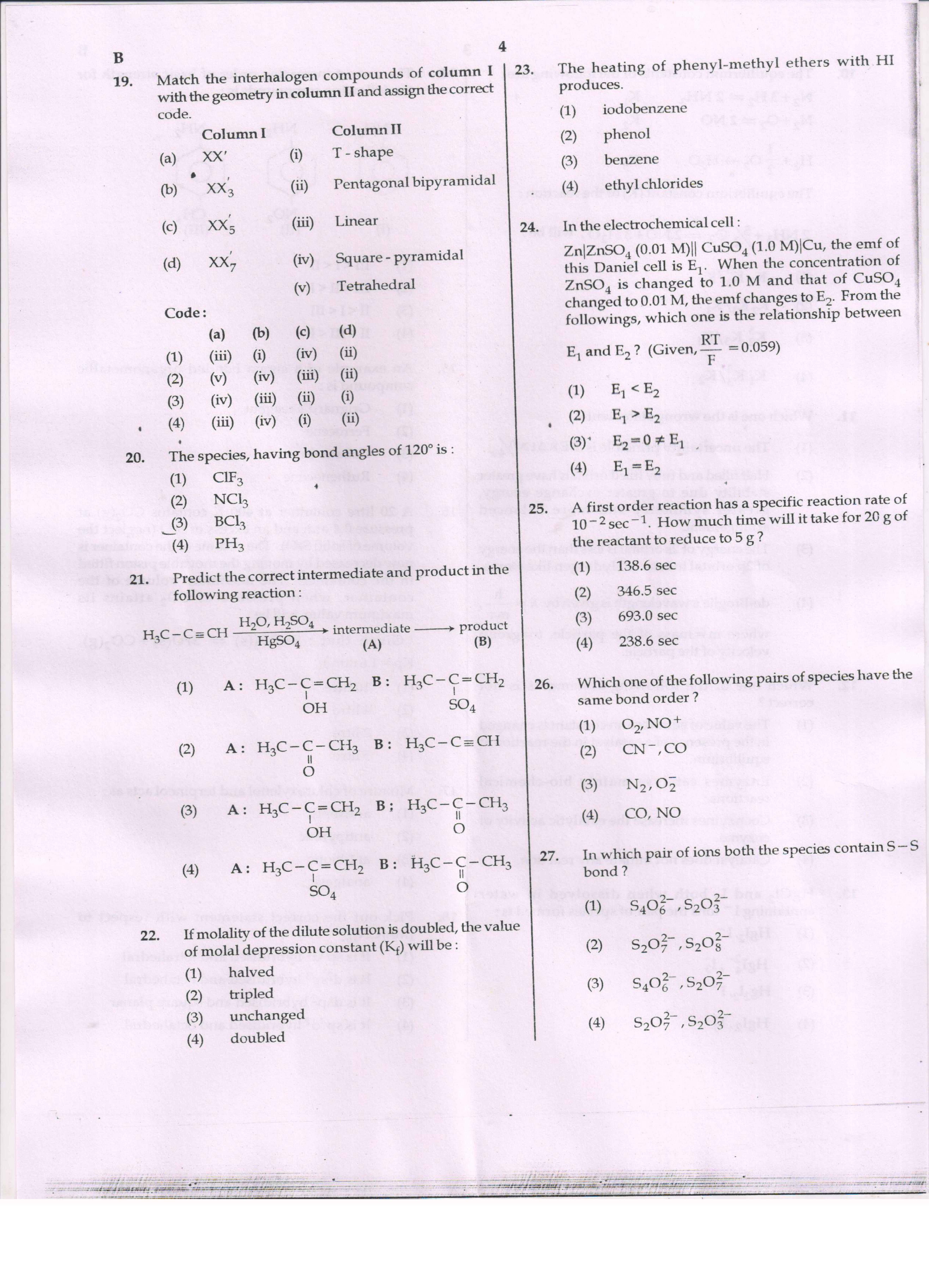 NEET Code B 2017 Question Paper - Page 4
